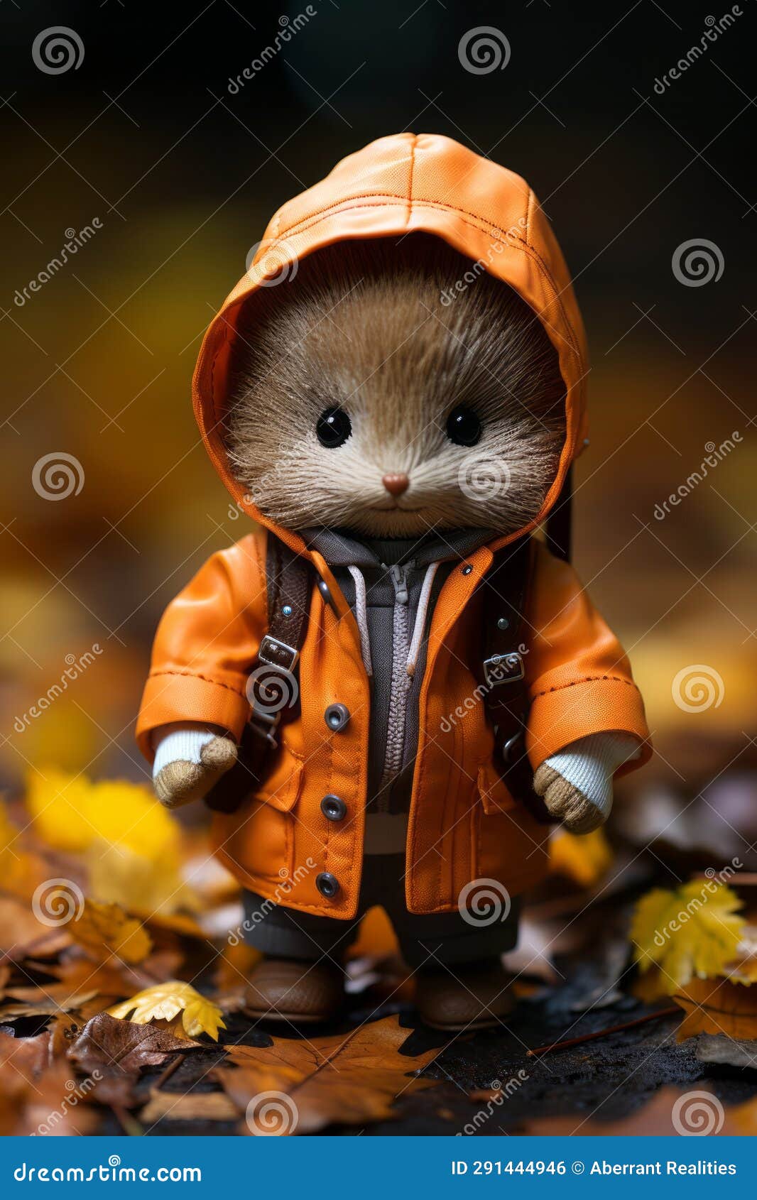 A Small Stuffed Animal Wearing an Orange Coat and Boots Stock Illustration Illustration of