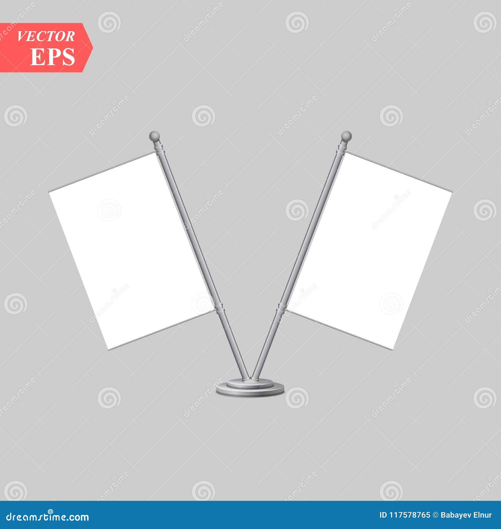 Download Small Table Two Flag Isolated On White Background. Vector ...