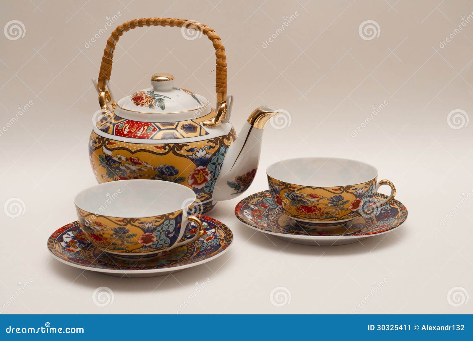 Small tea set stock image. Image of painted, saucer, service 30325411