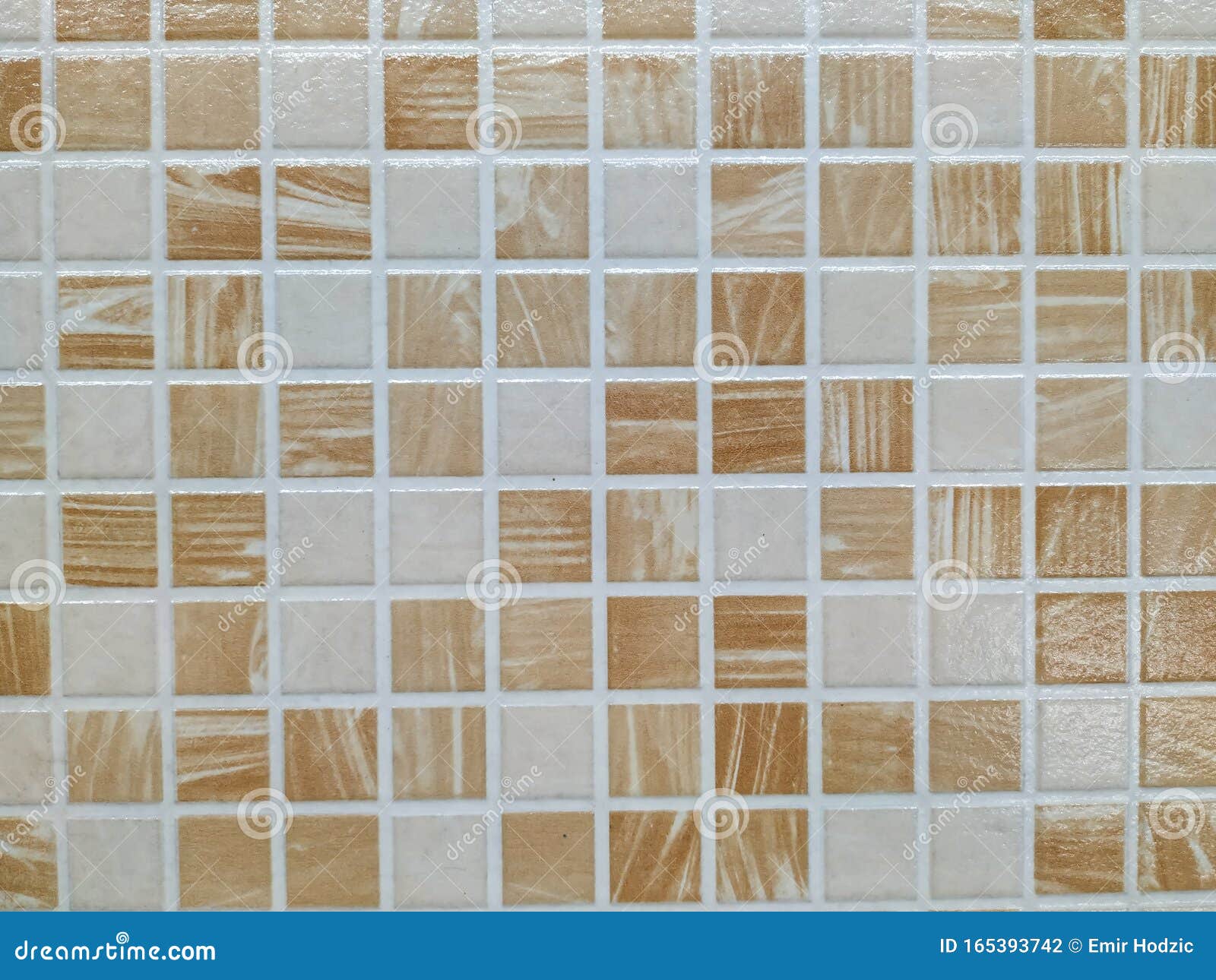 Small Tiles Of Orange And White Color For Bathroom Or Kitchen