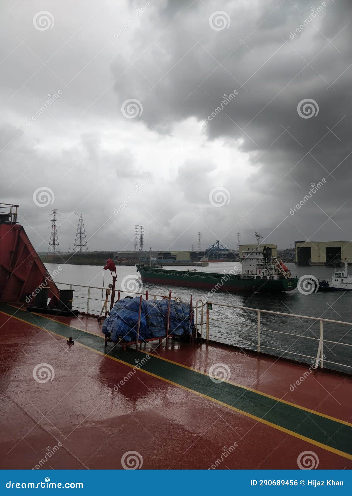A Small Timber Carrier Ship Passing Stock Photo Image of timber
