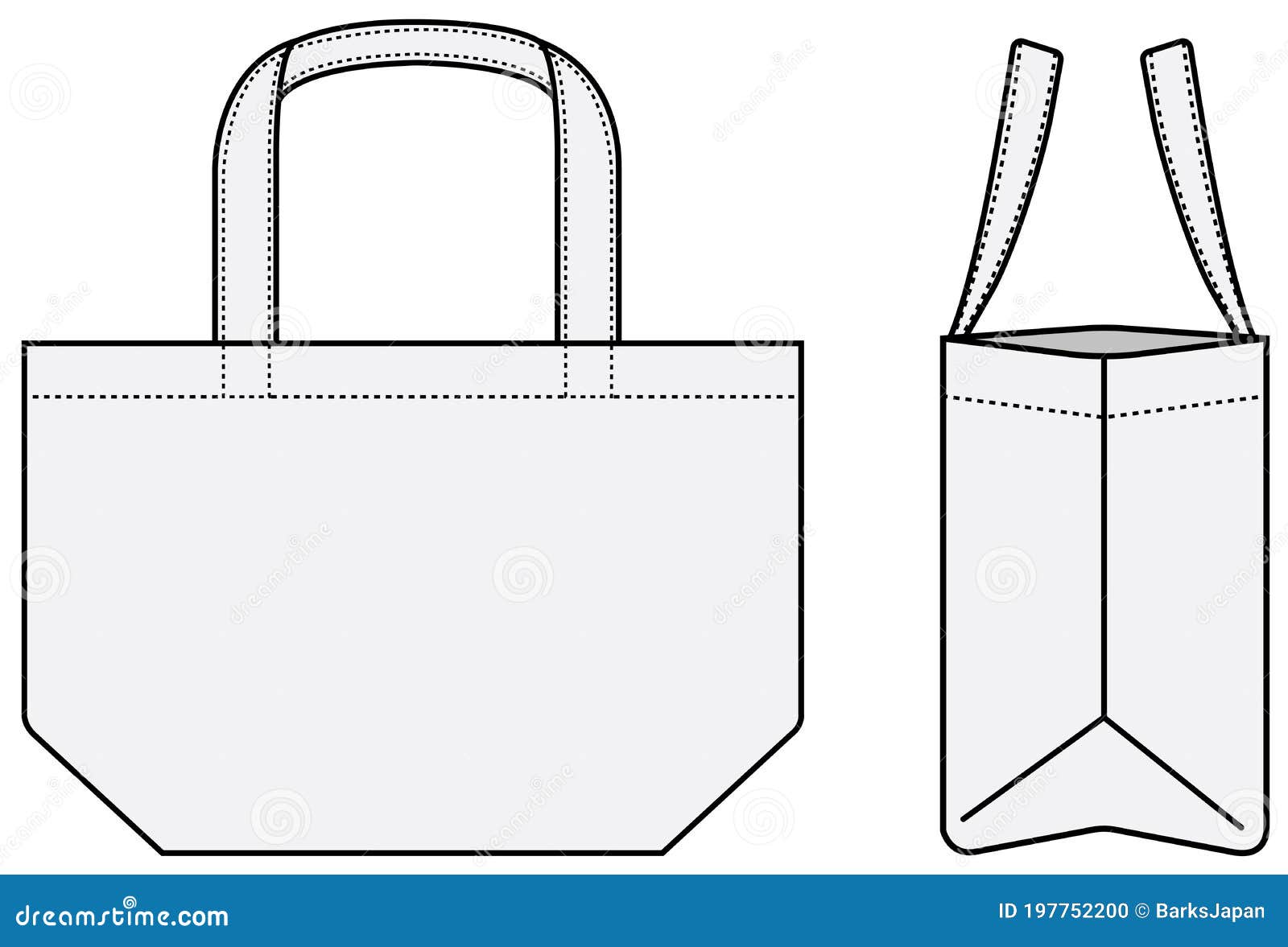 Small Tote Bag Ecobag , Shopping Bag Template Vector Illustration with