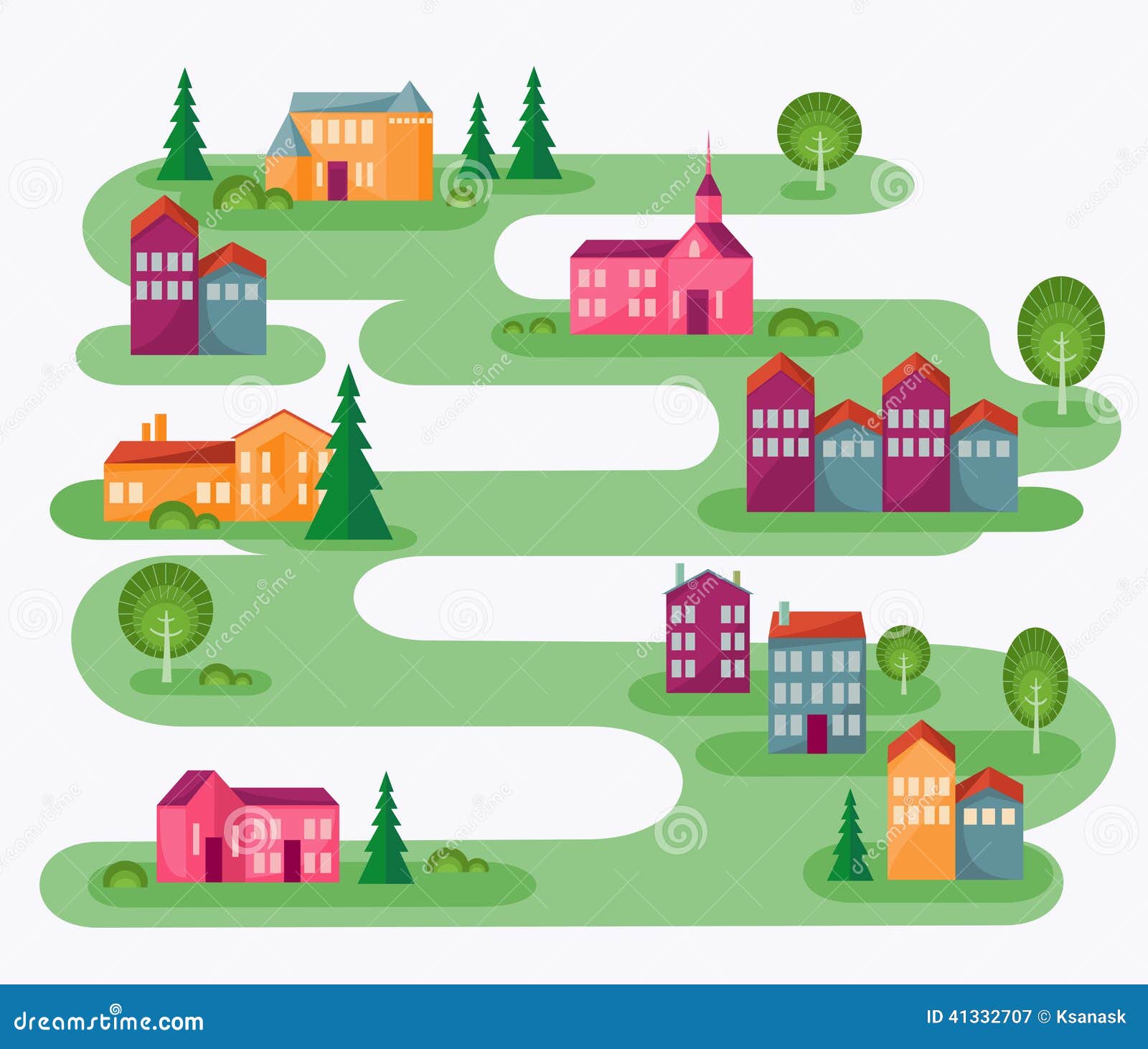Small Town stock vector. Illustration of cityscape, cartography - 41332707 Small Town stock vector. Illustration of cityscape, cartography - 41332707