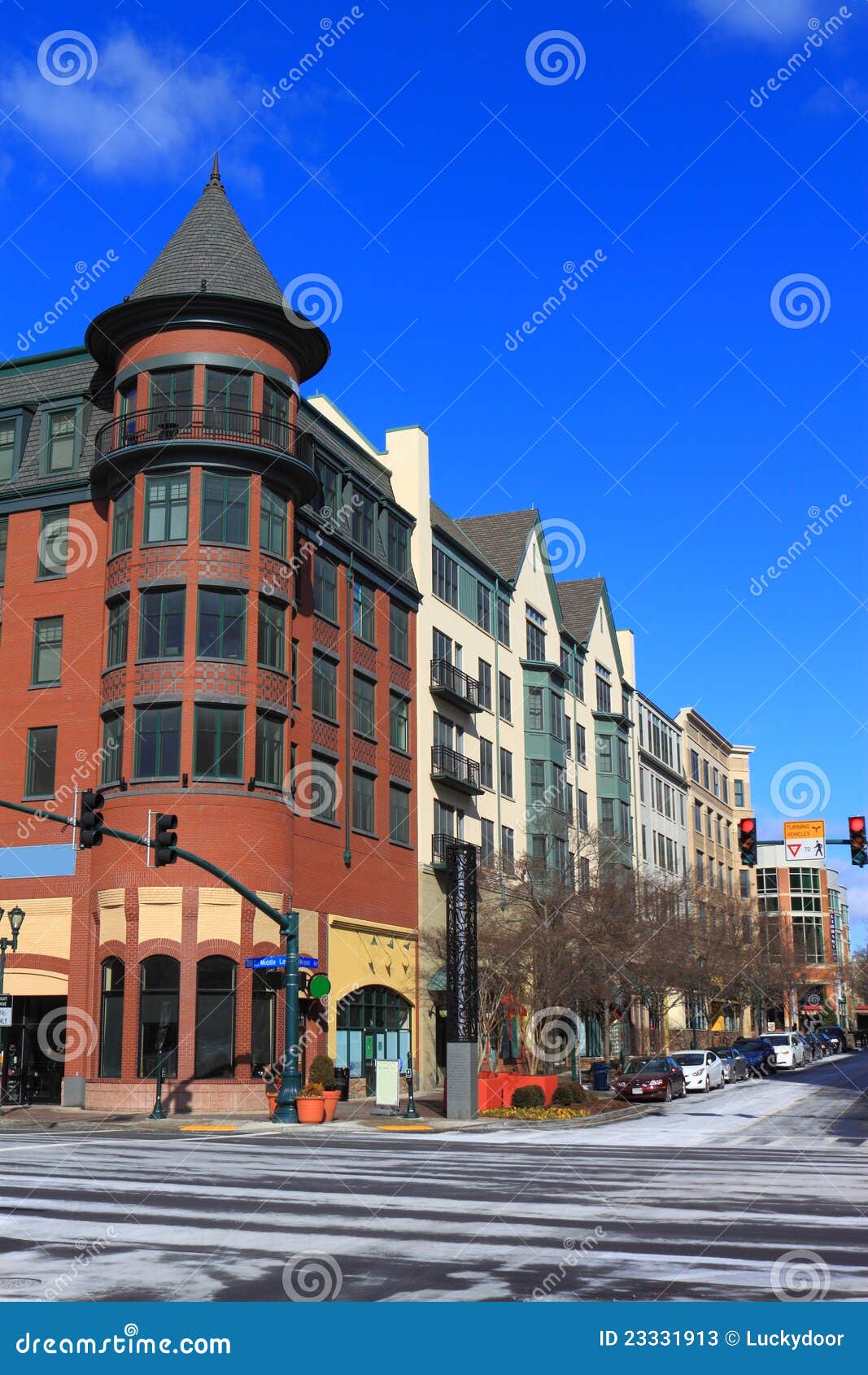 Small Town Center stock image. Image of commercial, house 23331913