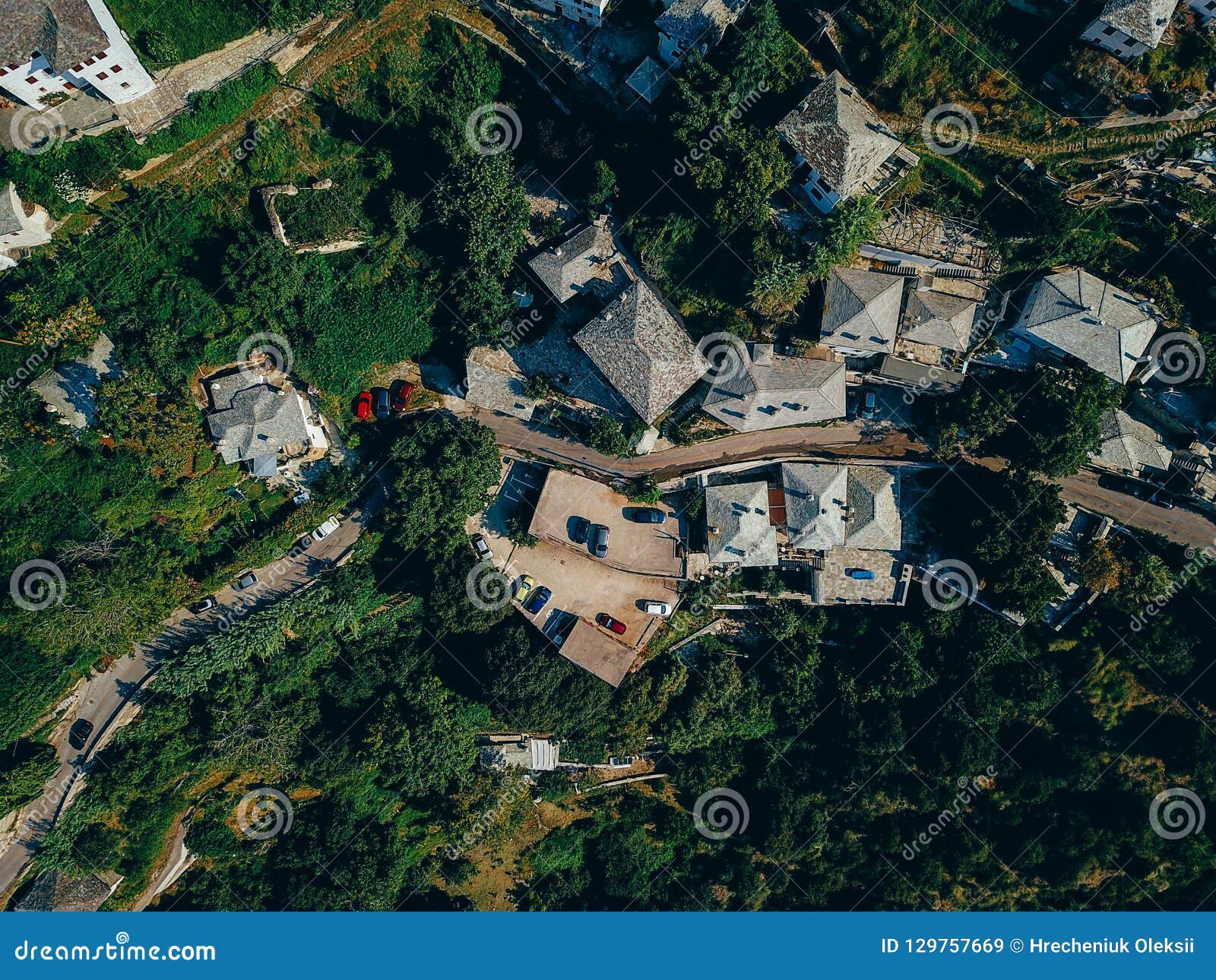 Small Town in the Countryside, Aerial Photography Stock Image - Image ...