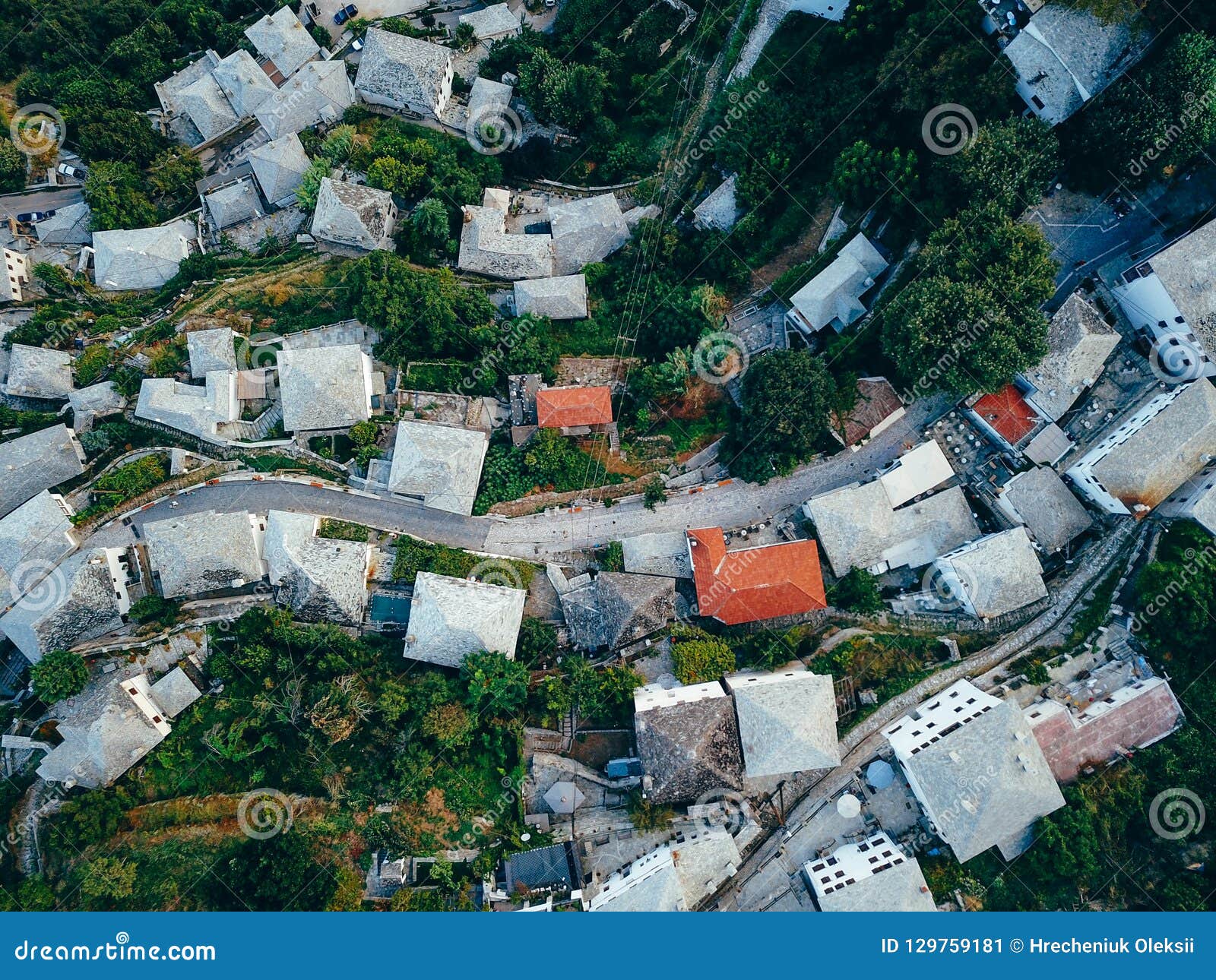 Small Town in the Countryside, Aerial Photography Stock Image - Image ...