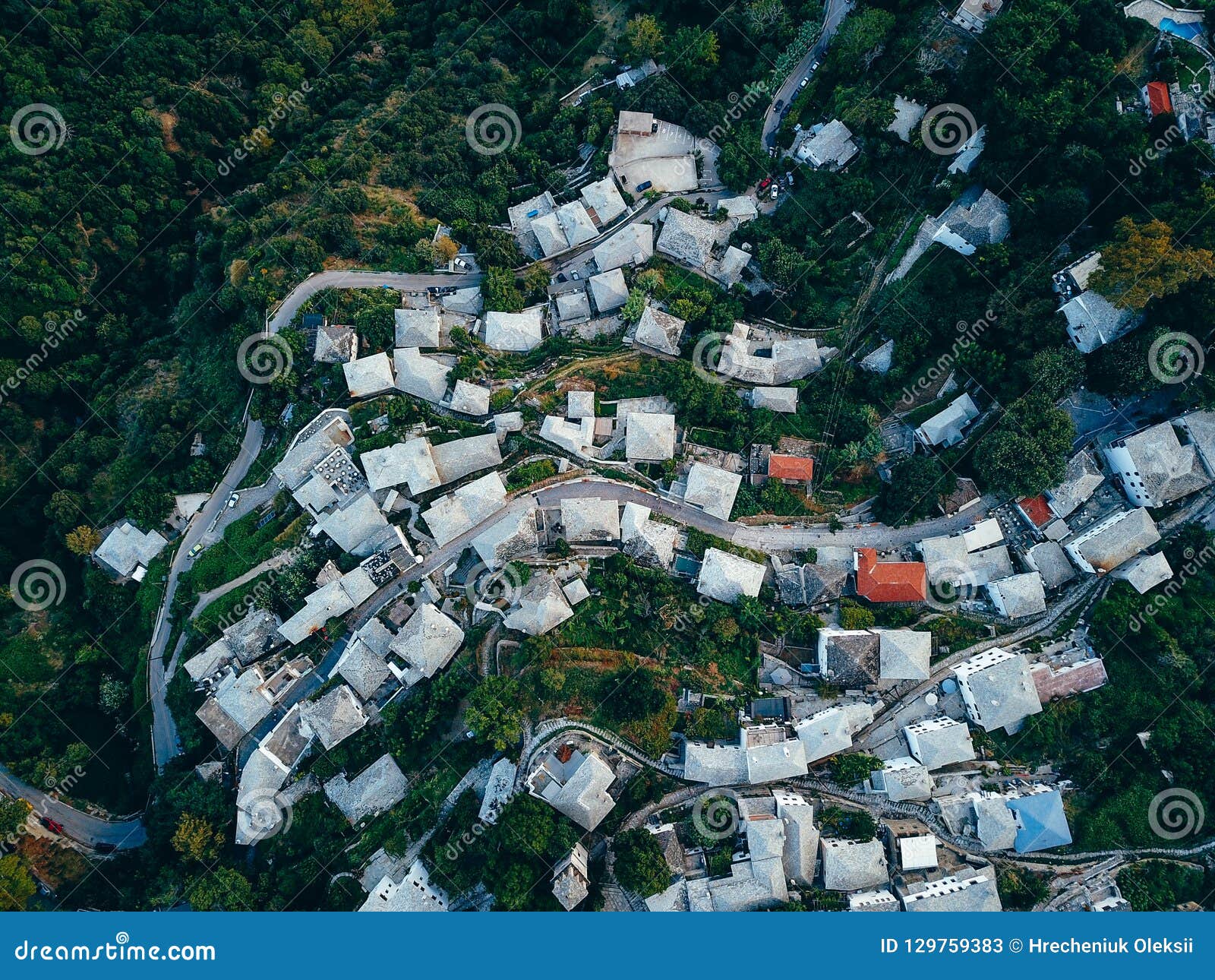 Small Town in the Countryside, Aerial Photography Stock Image - Image ...