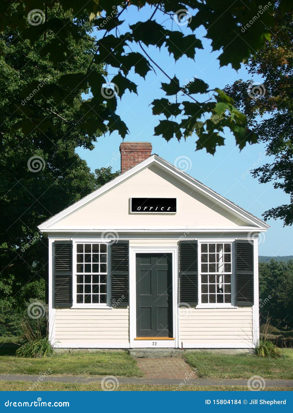 Small Town Office Building And Trees Stock Photo Image of business