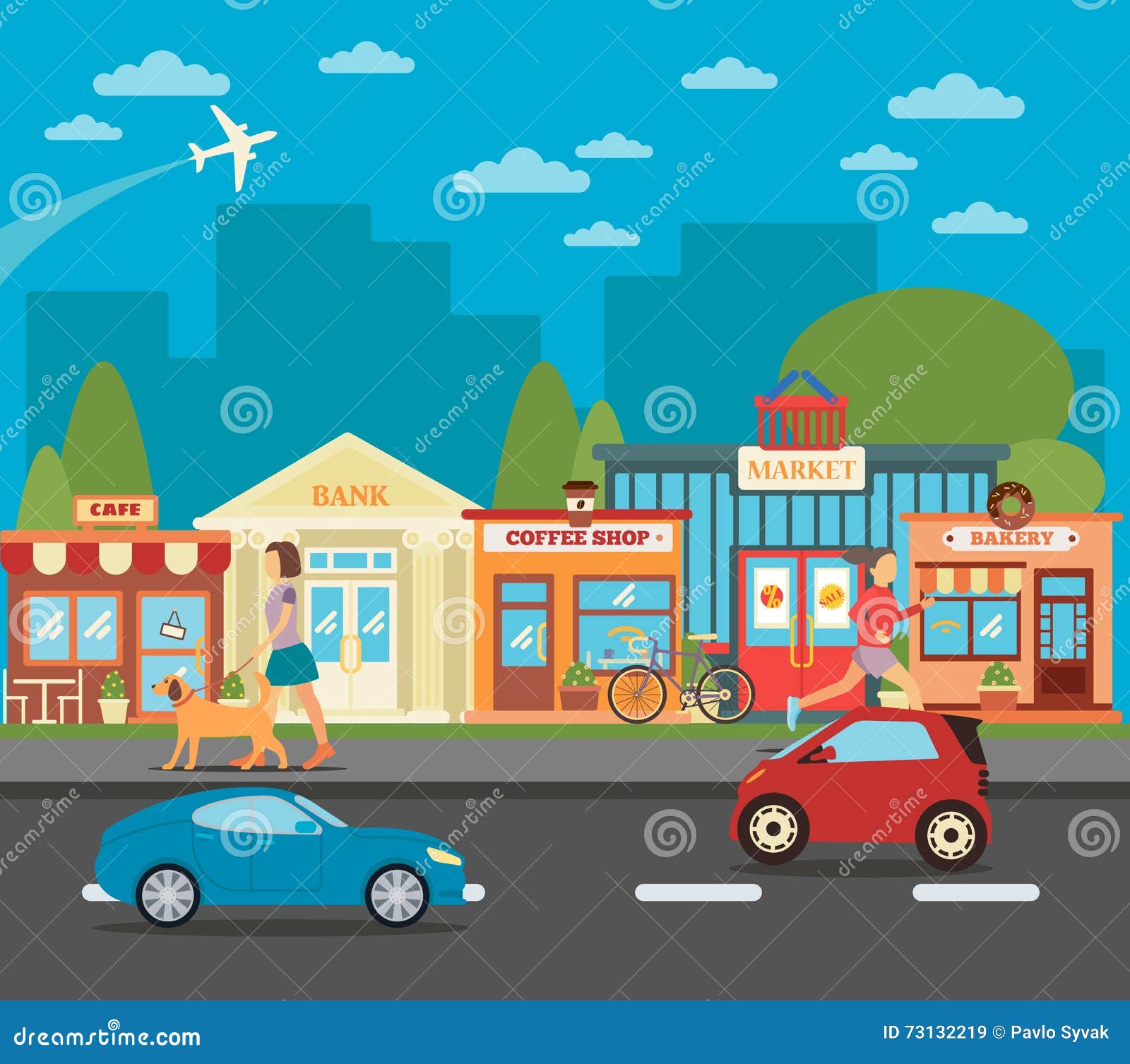 https://thumbs.dreamstime.com/z/small-town-urban-cityscape-shops-active-people-cars-vector-illustration-73132219.jpg