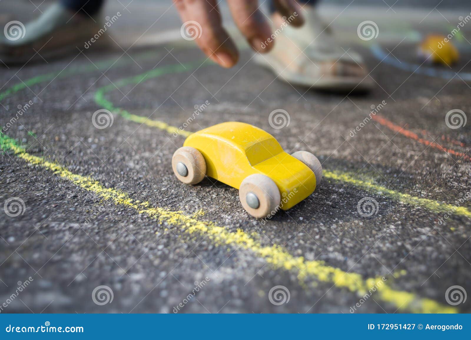 Small Toy Yellow Car on the Playground Stock Image Image of auto