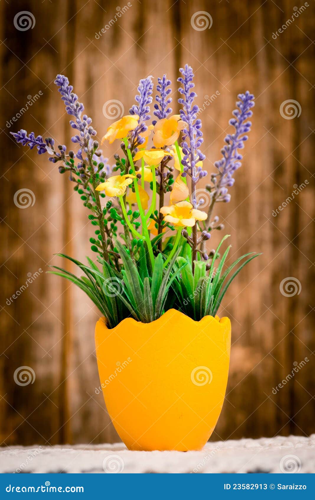 Small vase of flowers stock image. Image of yellow, decoration 23582913