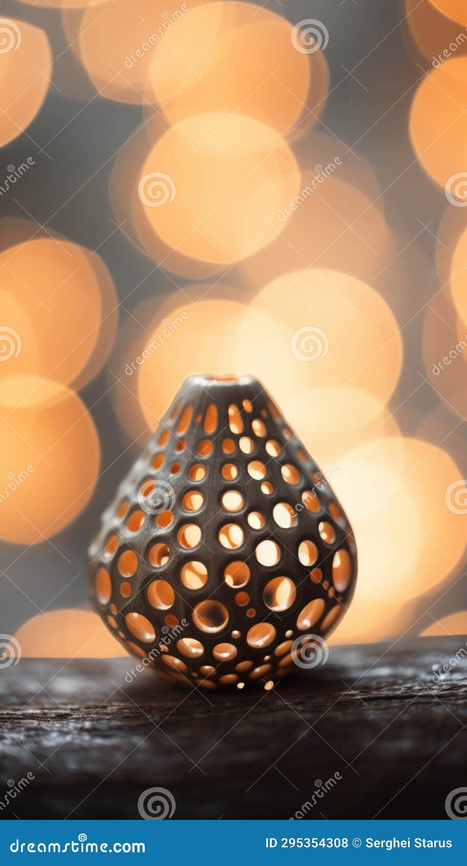 A Small Vase with Holes on the Top, AI Stock Illustration