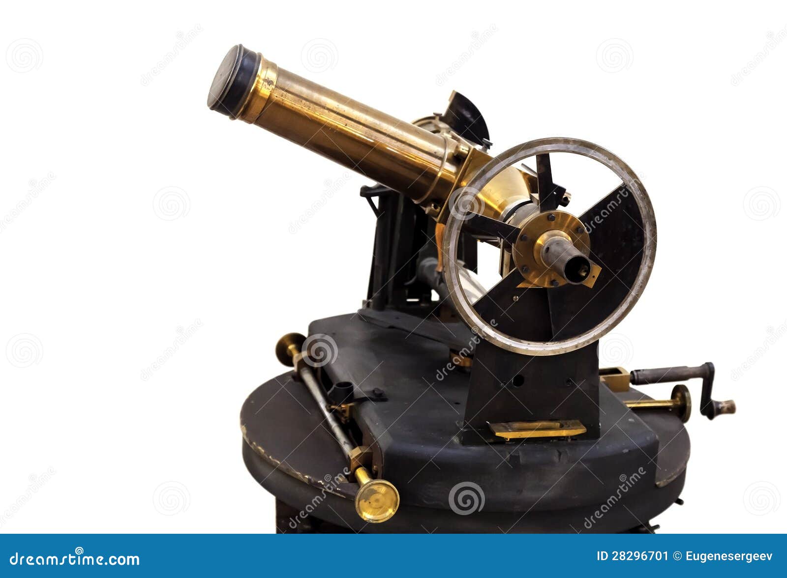 Small Vintage Telescope Isolated on White Stock Image Image of