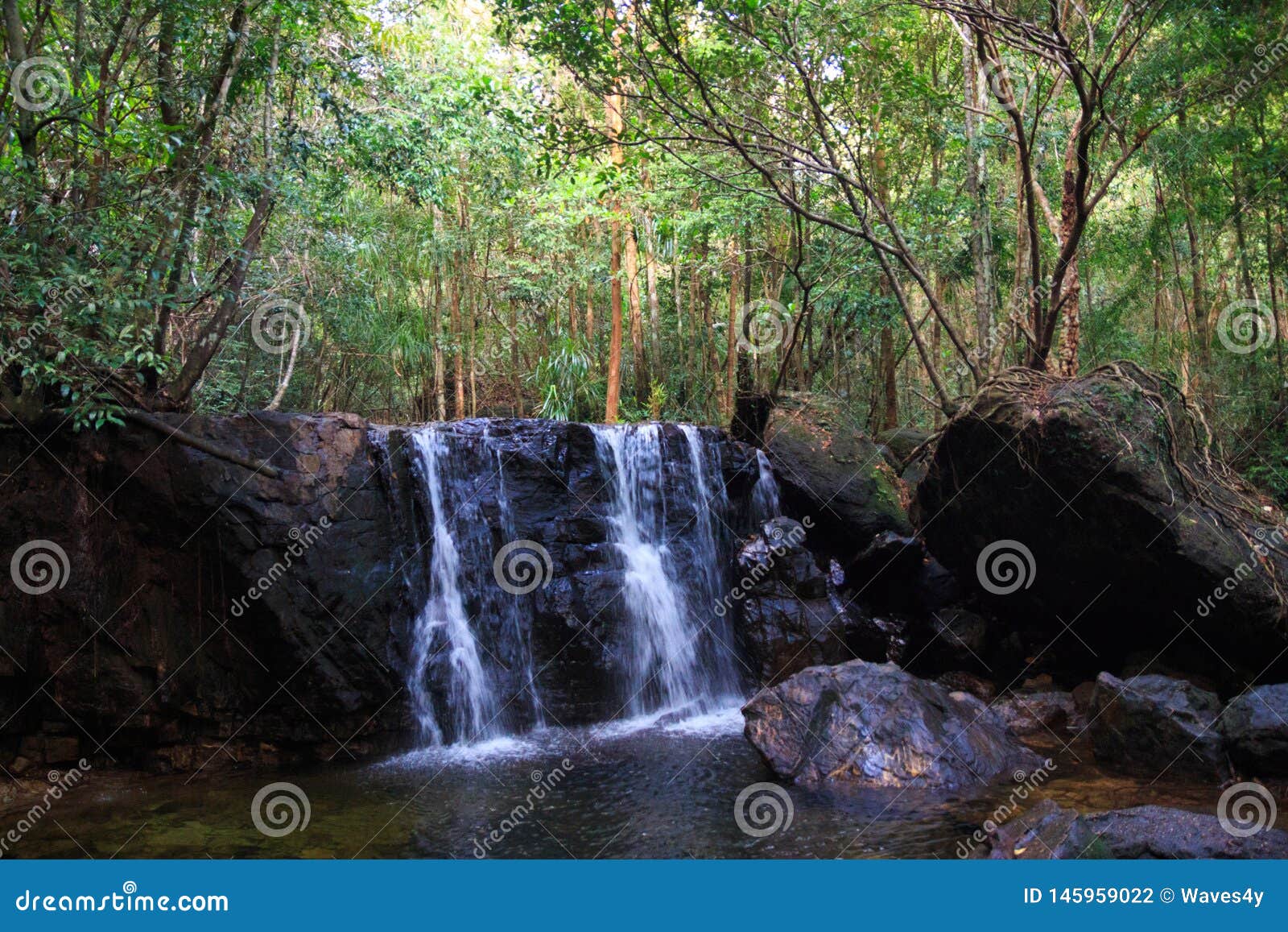 Small Waterfall in Jungles, Phu Quoc, Vietnam Stock Photo Image of