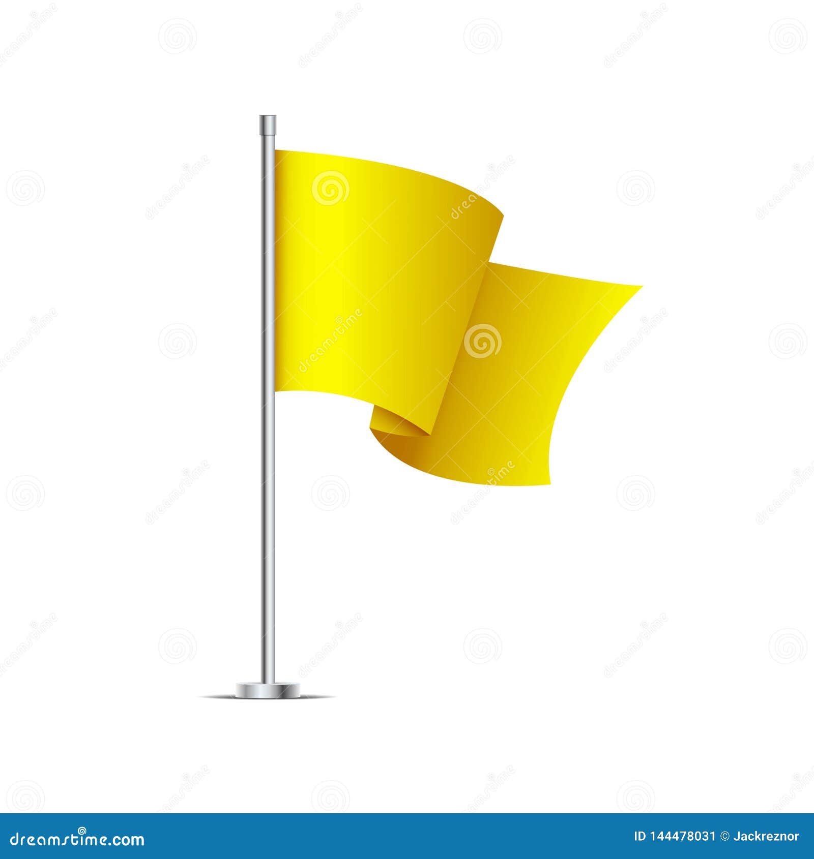 Download Small Waving Flag Isolated On White Background. Flag Mock ...
