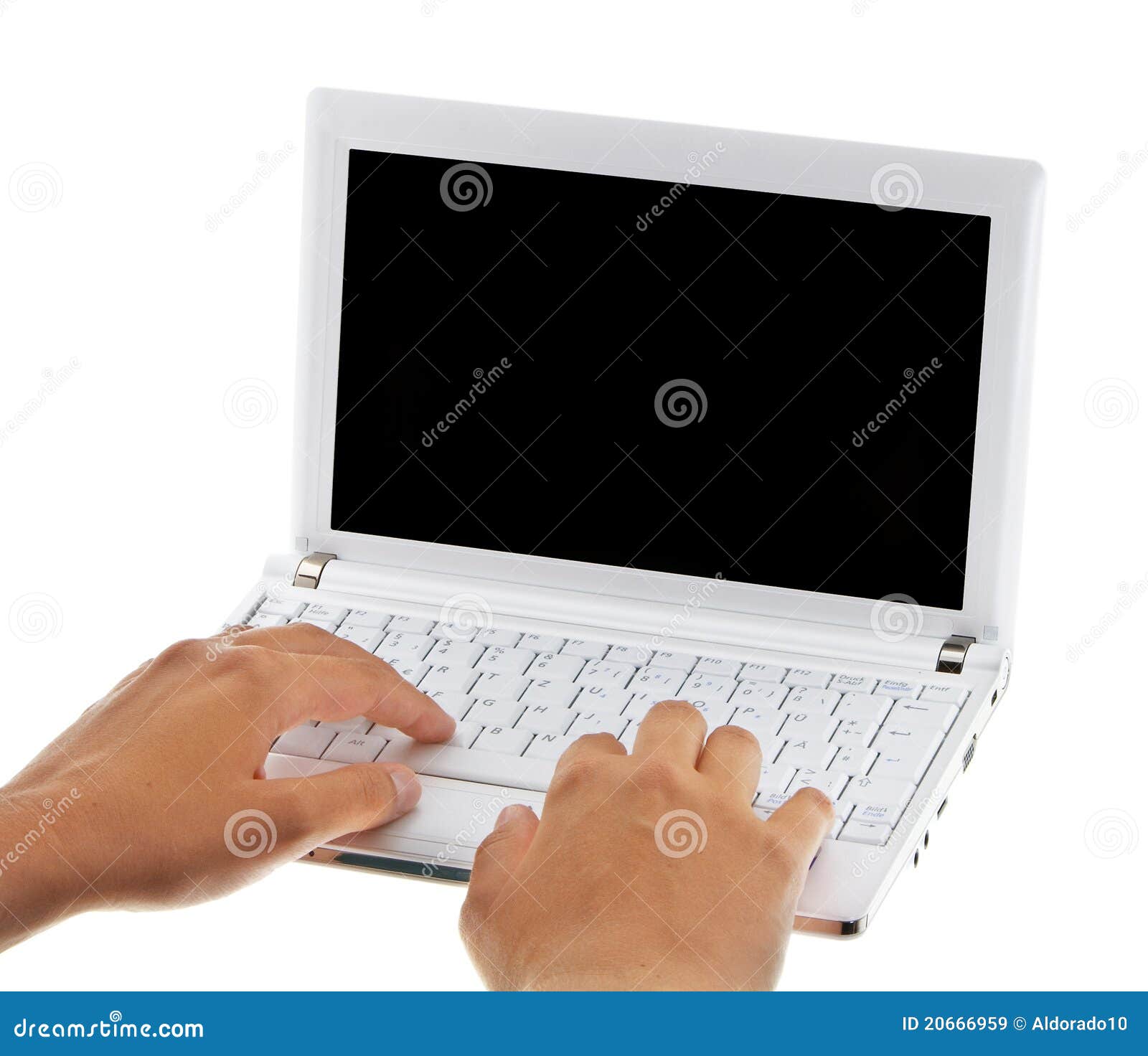 Small White Laptop Computer Royalty Free Stock Images - Image: 20666959