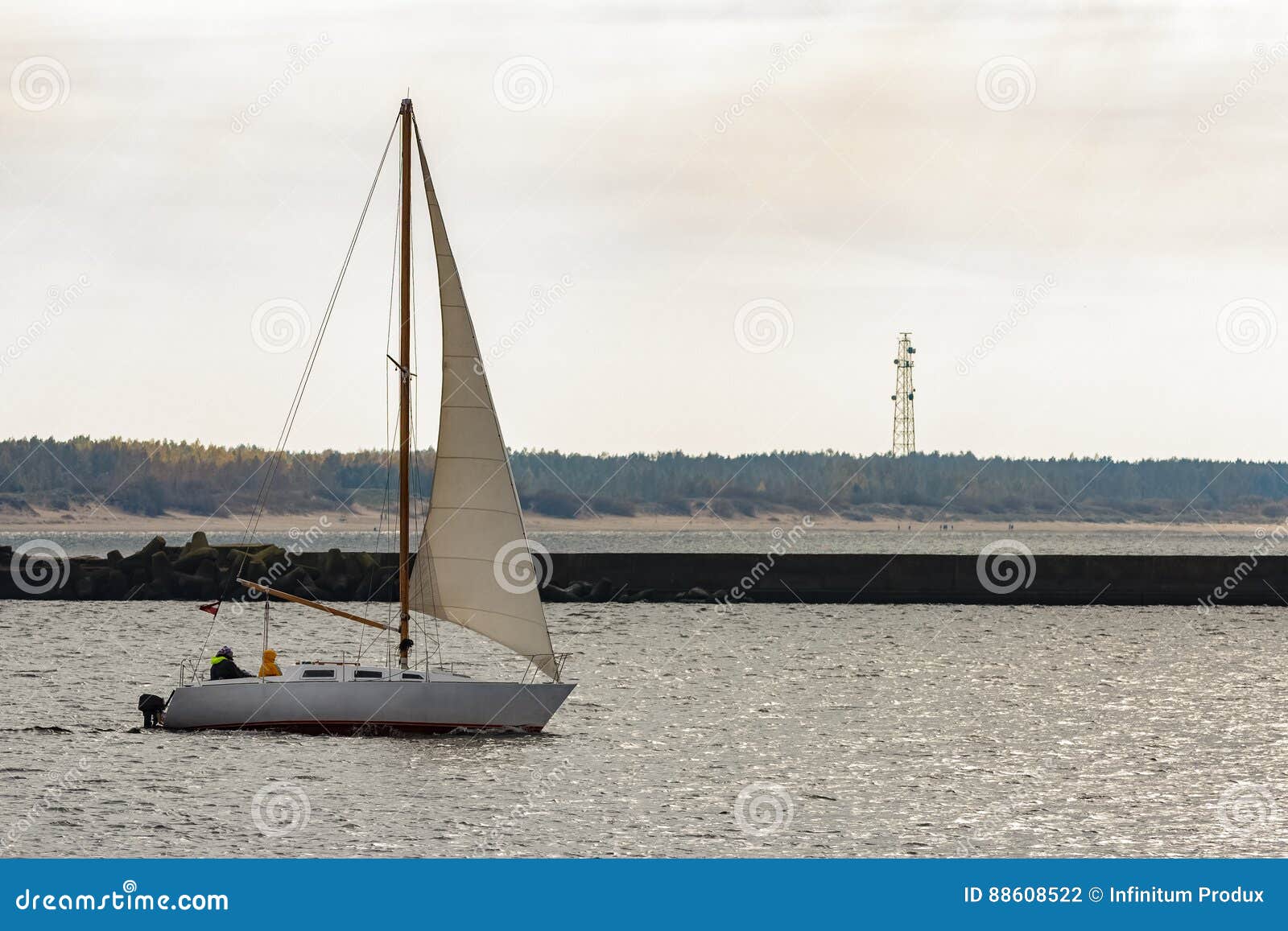 small white sailboat