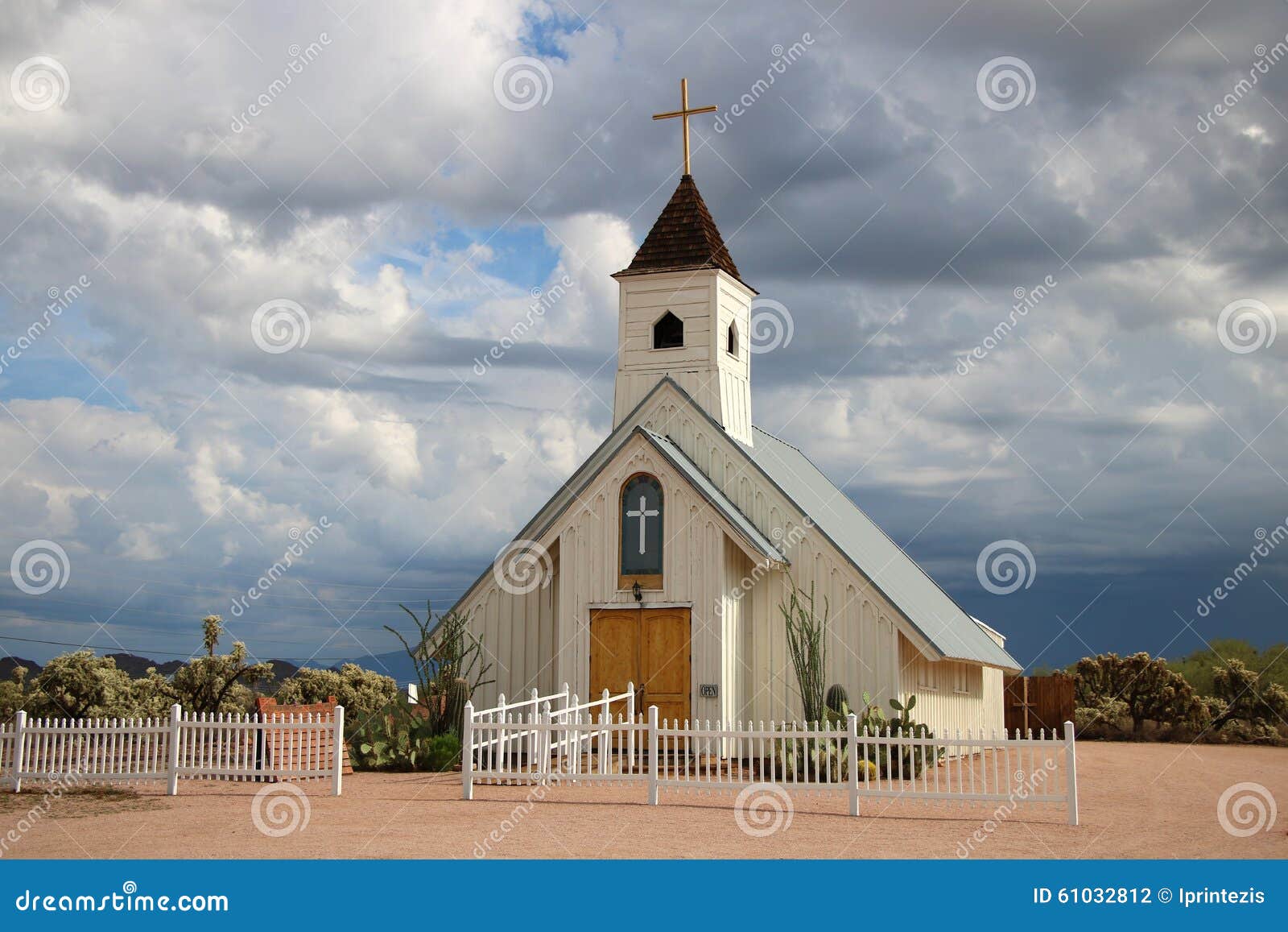 small white wooden church