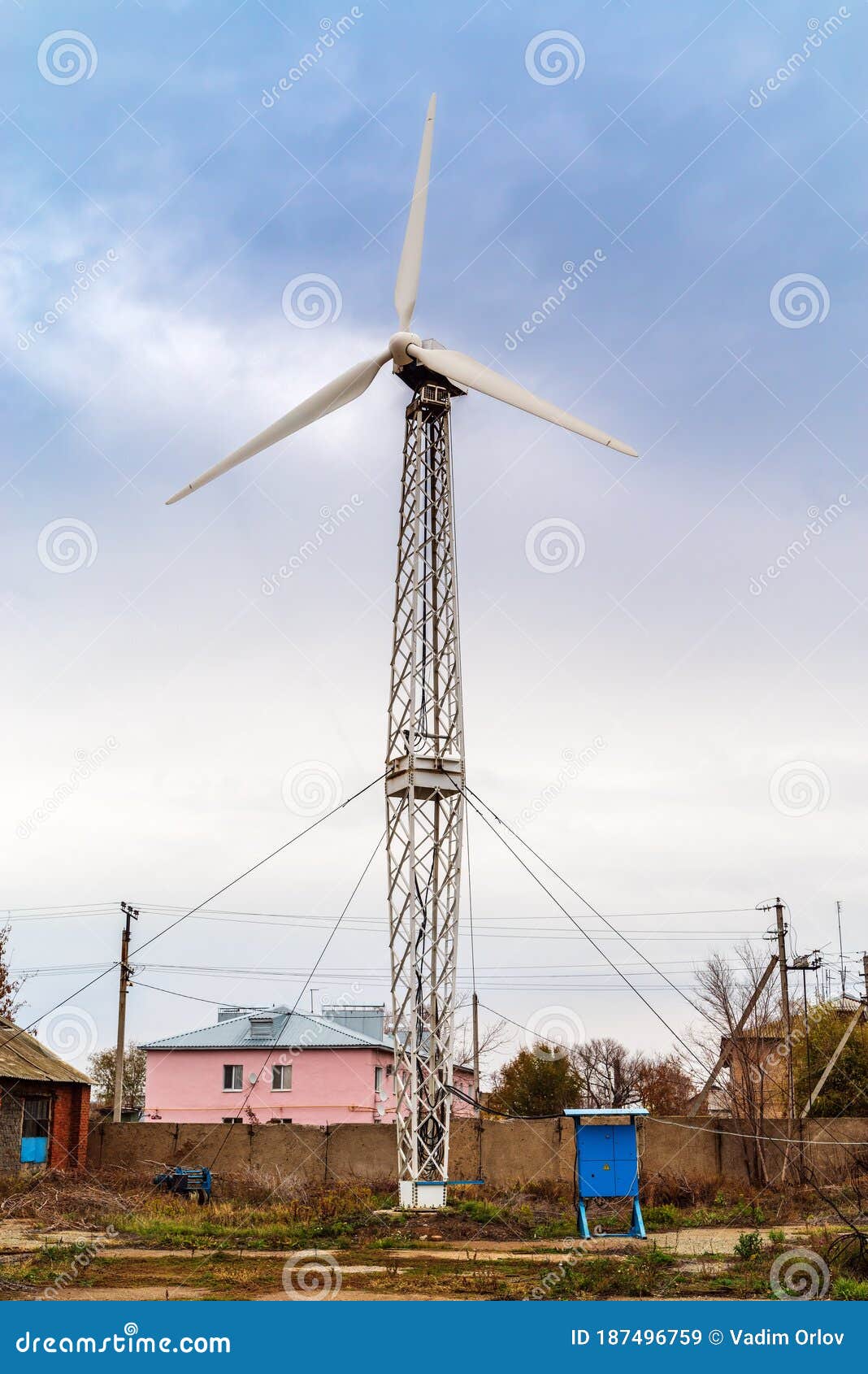 A Small Wind Generator Installed in an Industrial Zone within the City  Stock Image - Image of electric, construction: 187496759