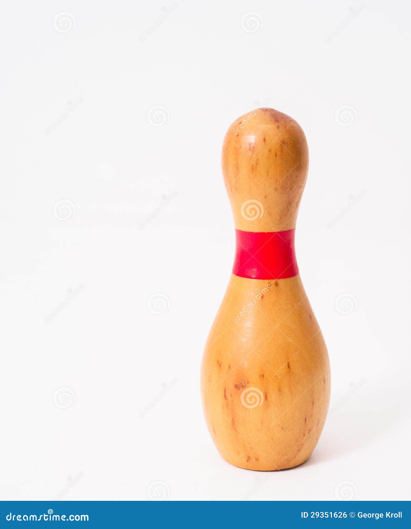 Small Wooden Bowling Pin stock photo. Image of striped 29351626