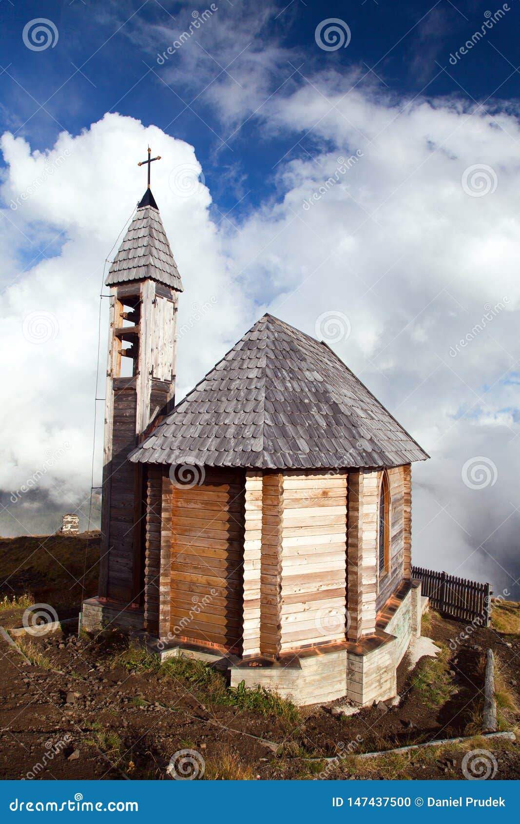 chapel on the col di lana, alps dolomites mountains