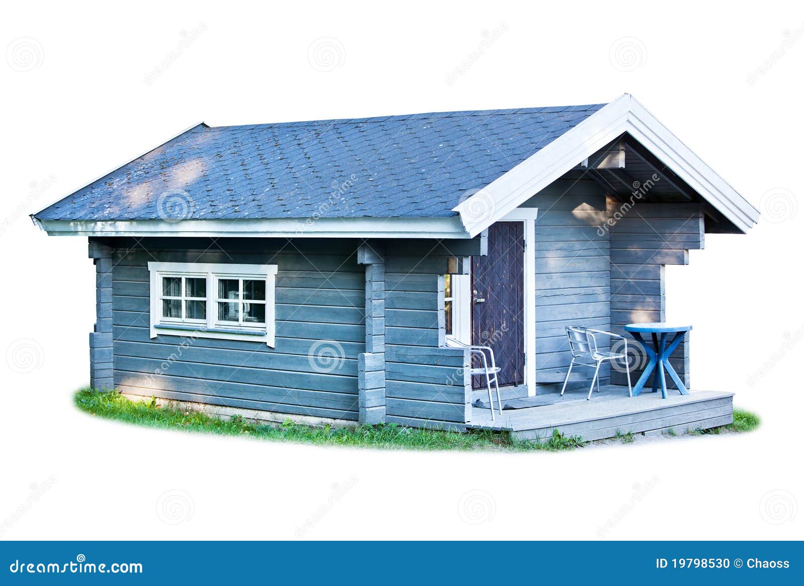 Small wooden cottage stock photo. Image of camp, blue 19798530