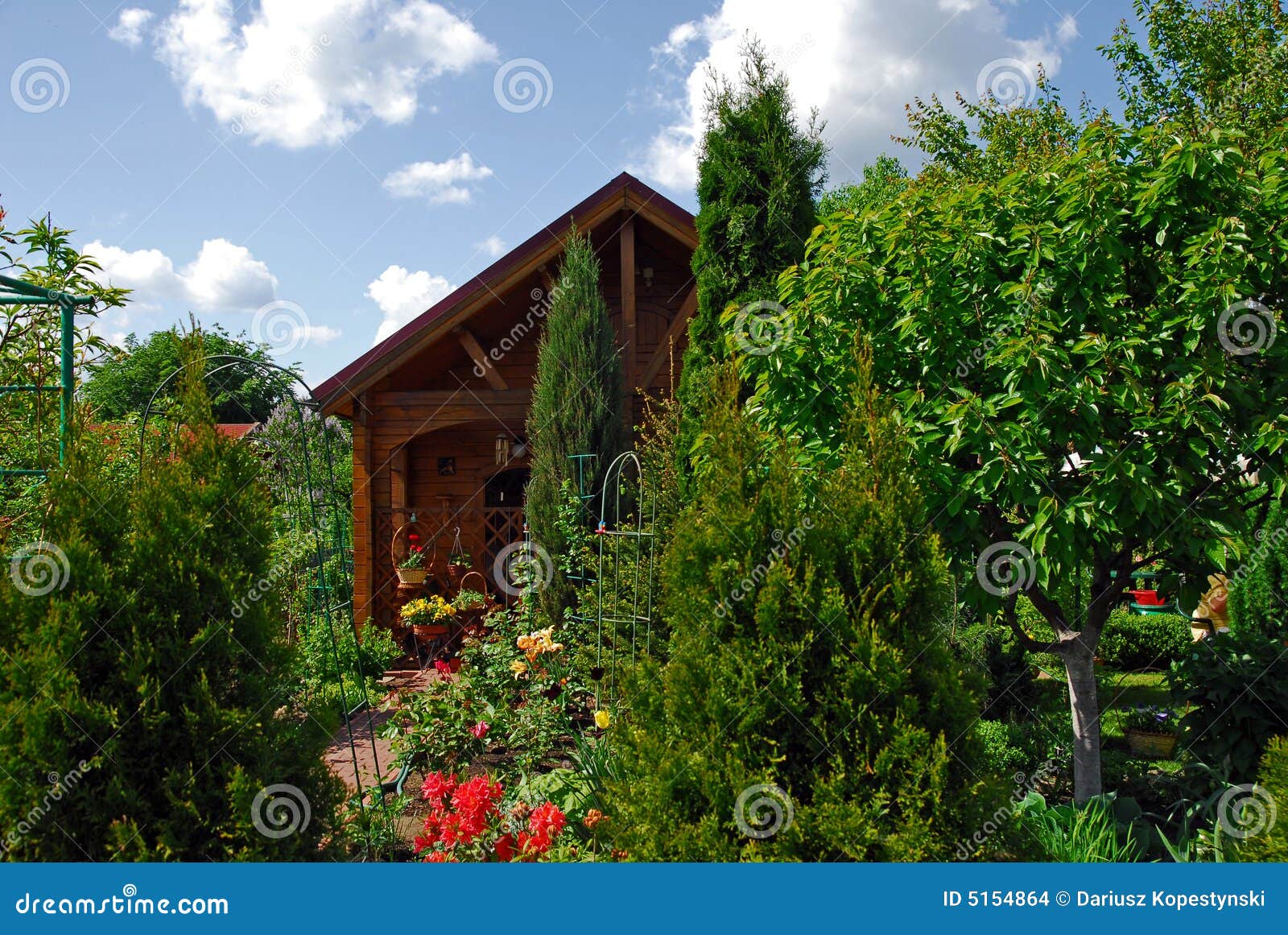Small Wooden House and the Garden Stock Photo Image of natural