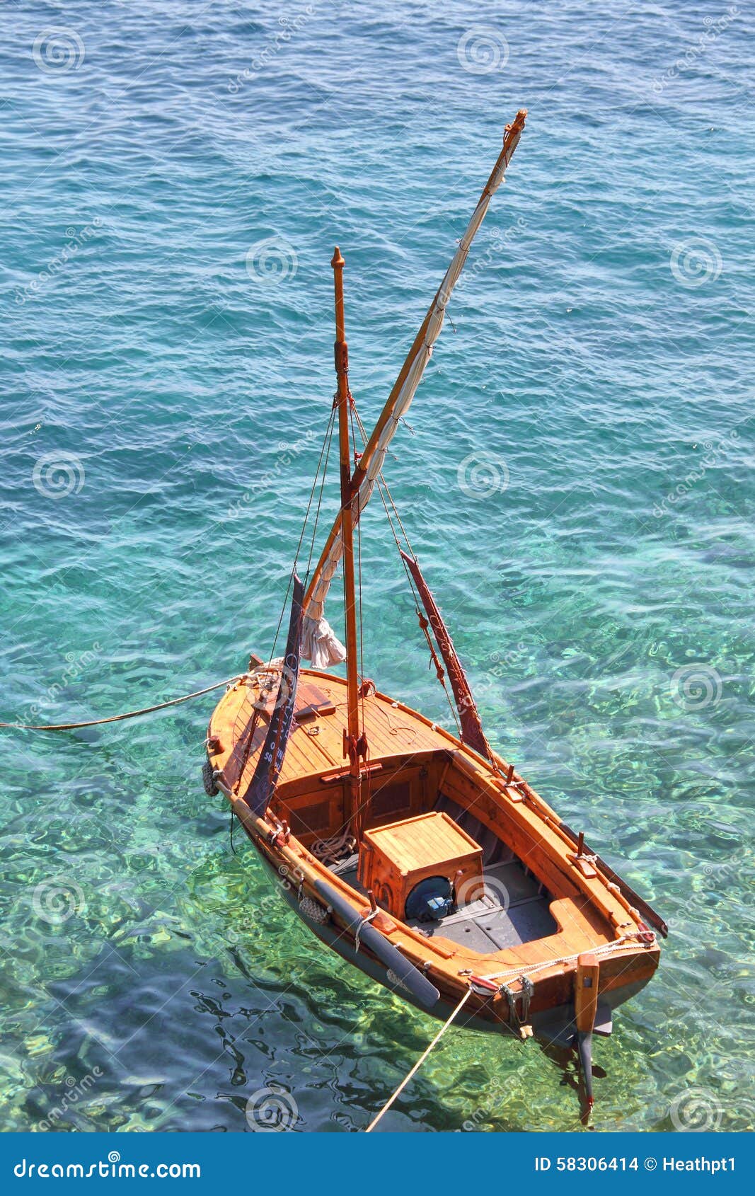 Small Wooden Sailing Boat stock photo. Image of ...