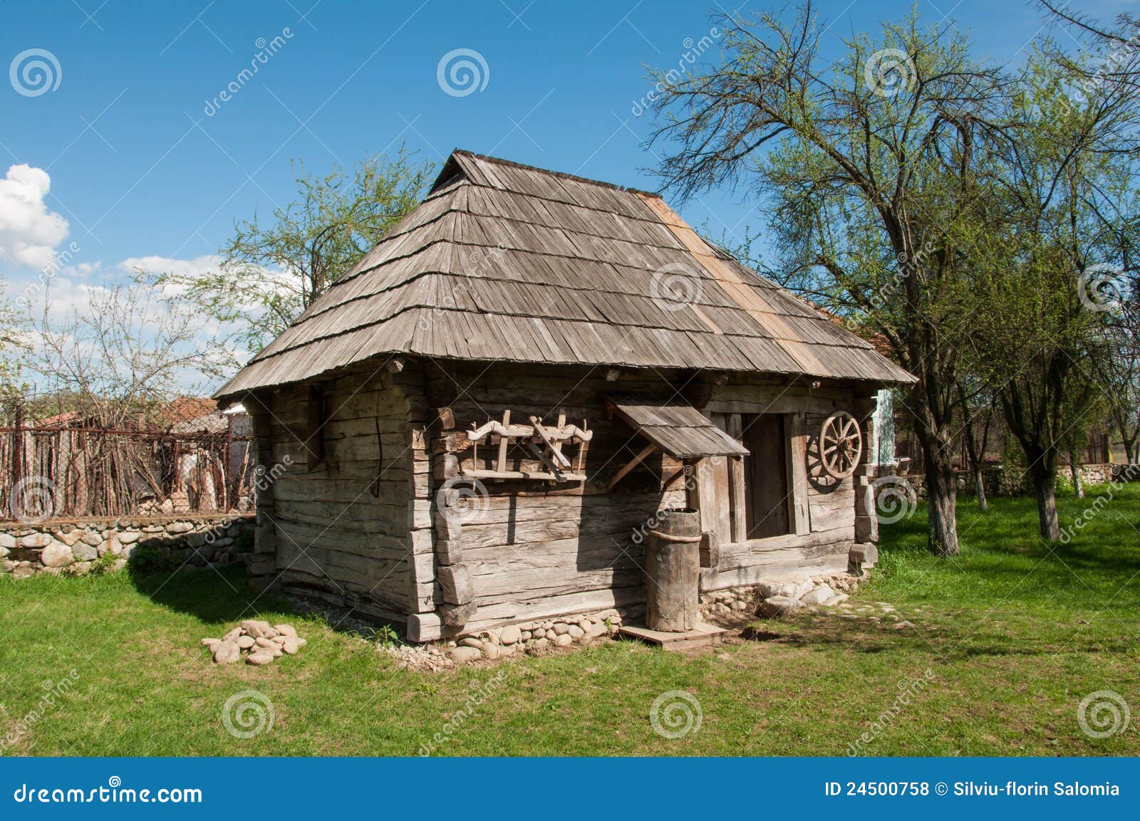 Small Wooden Traditional House In Romanian Village Royalty Free Stock 