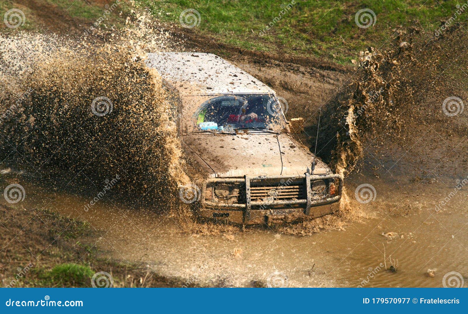 4x4 offroad car in deep mud