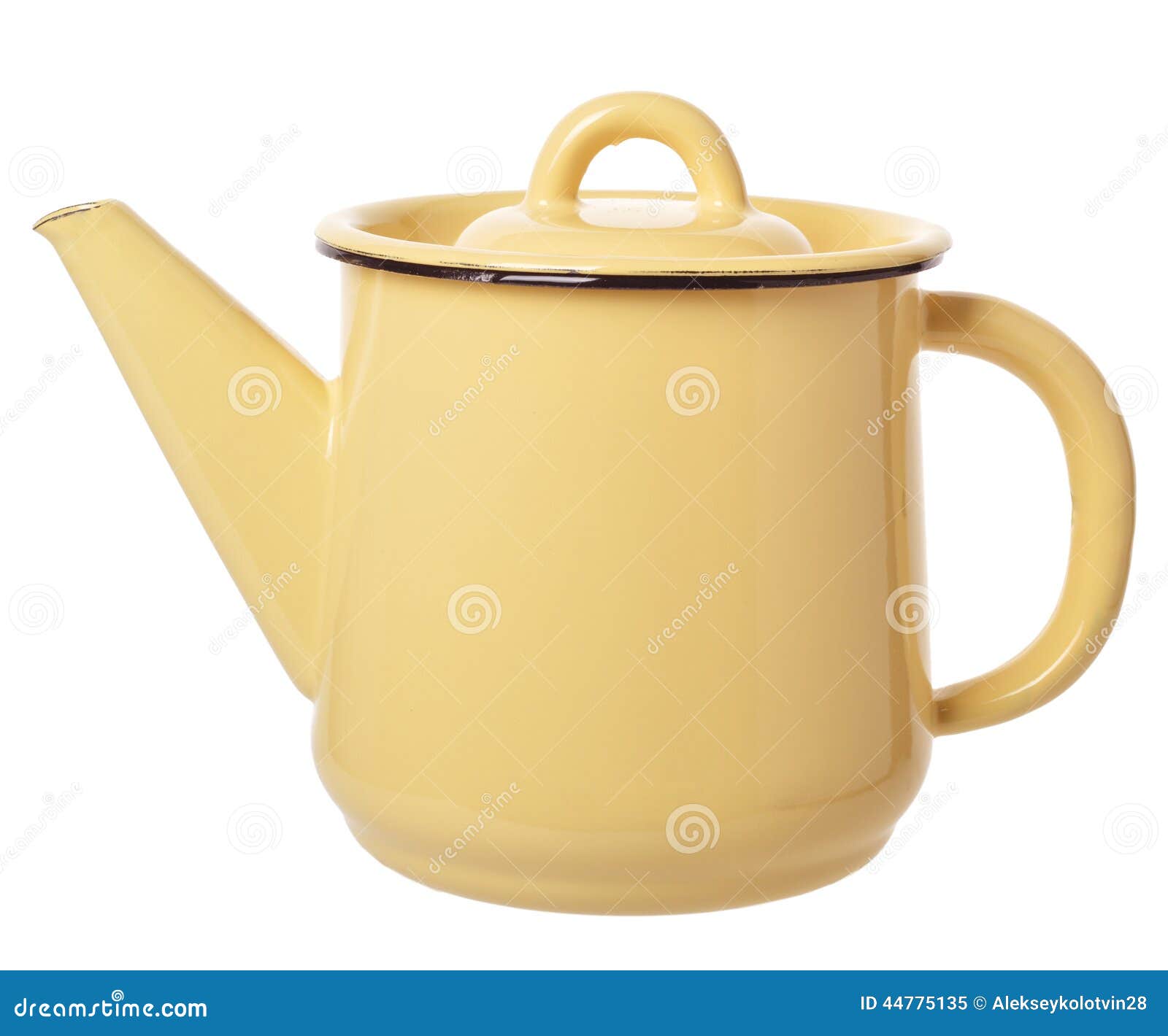 Small Yellow Enameled Coffee Pot Stock Image Image of background