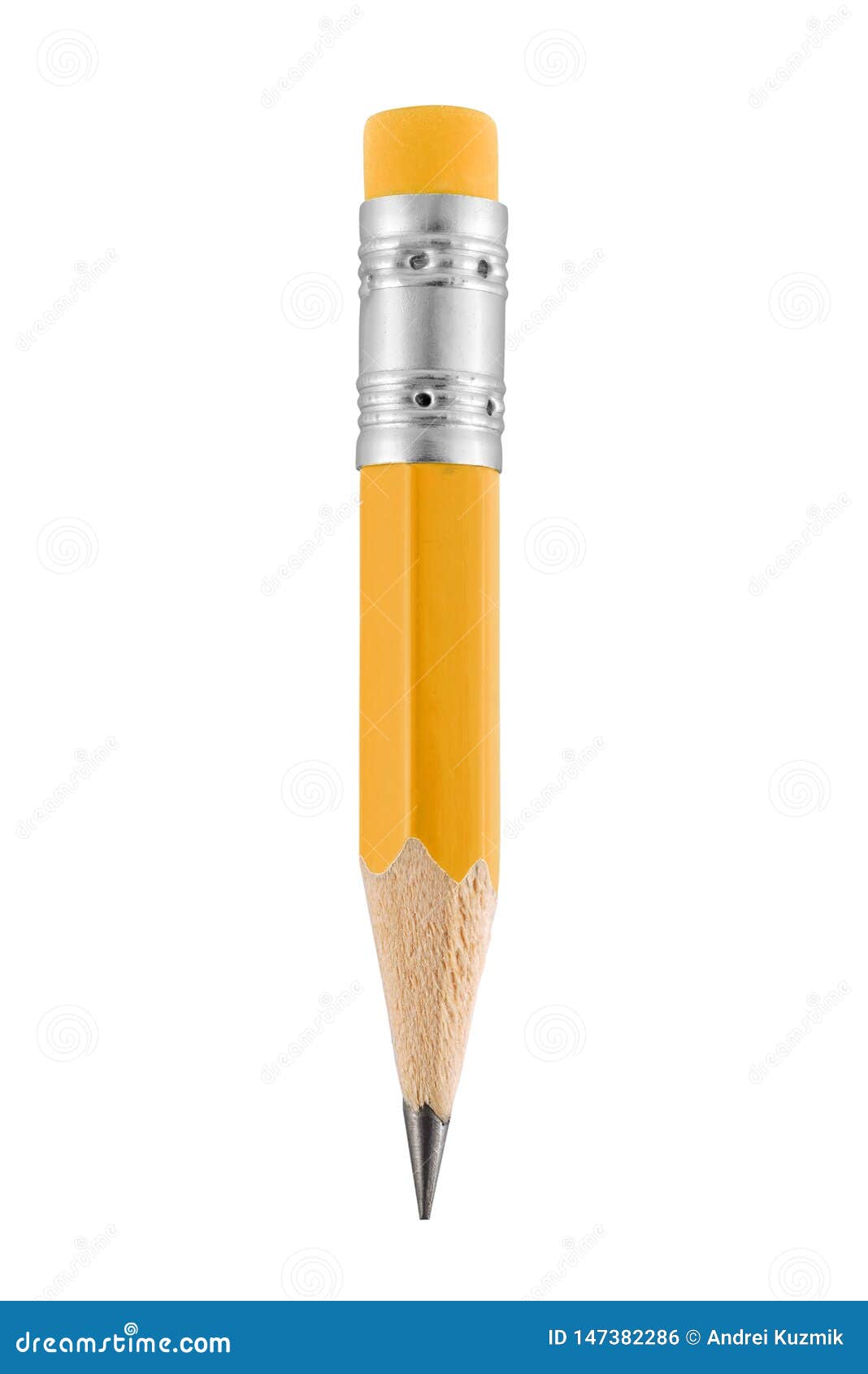Small Yellow Pencil with Eraser Isolated Stock Photo Image of little