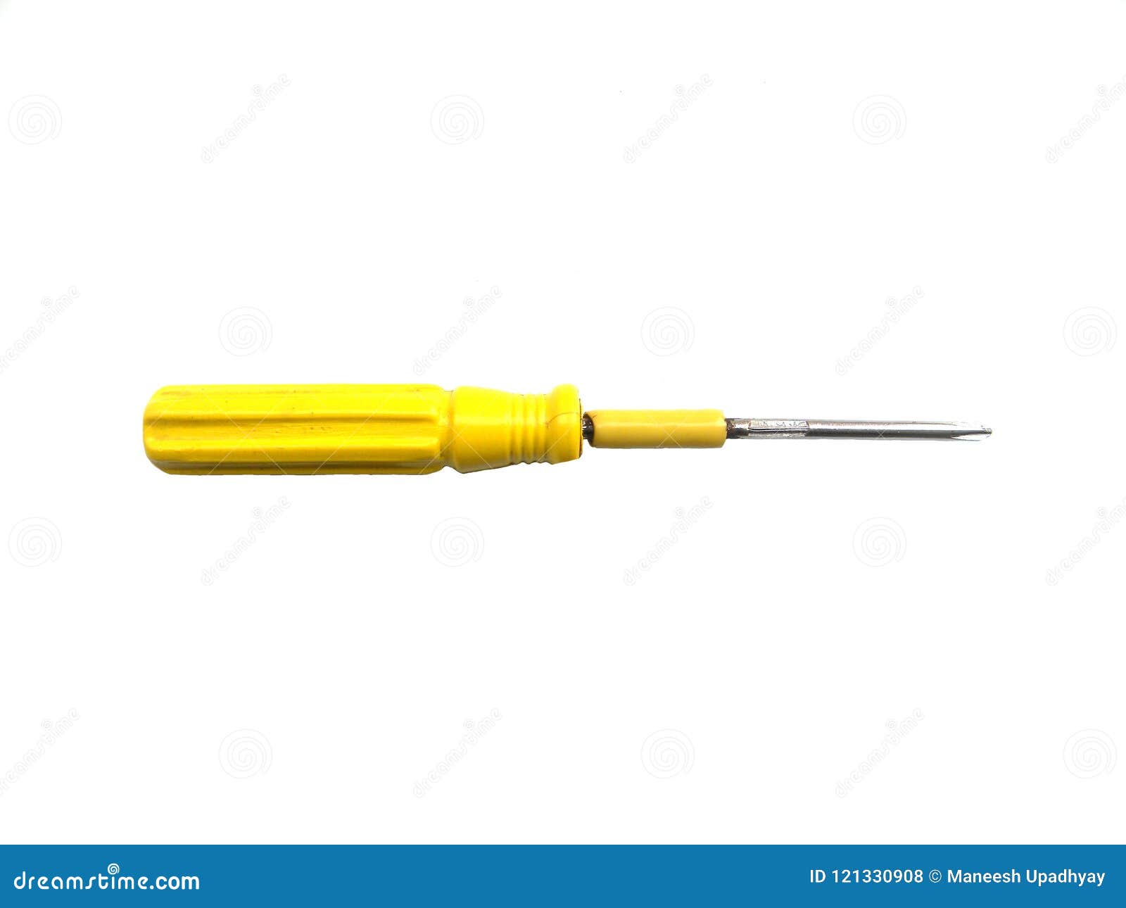 Small yellow screwdriver stock photo. Image of service 121330908