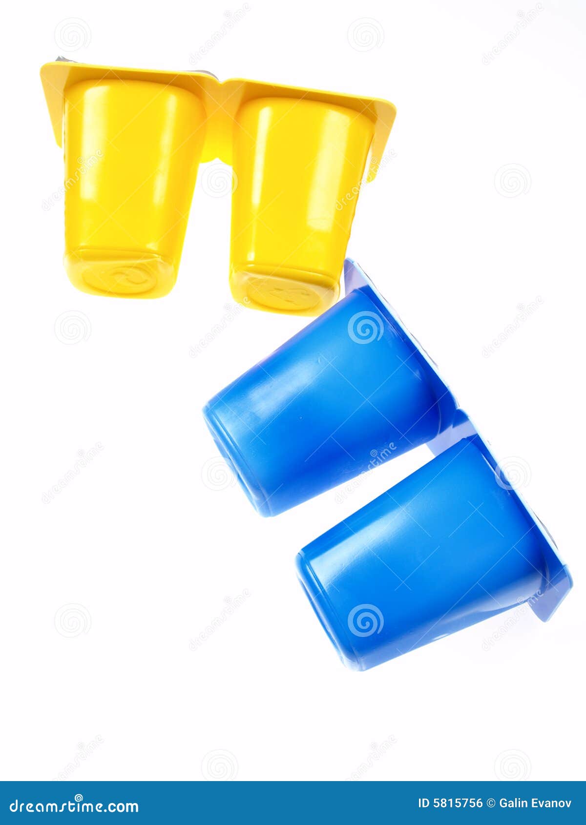 Small Yogurt Containers stock photo. Image of dairy, blue 5815756