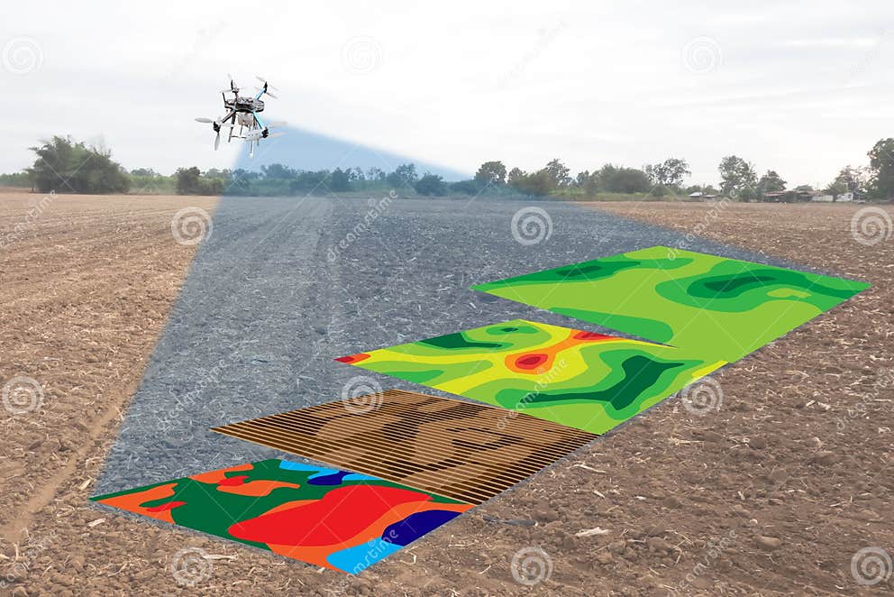 Smart Agriculture Concept, Farmer Use Infrared in Drone with High