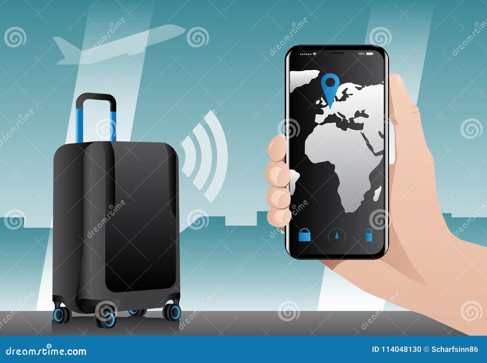 in GPS Tracking Stock Vector Circuit Diagram