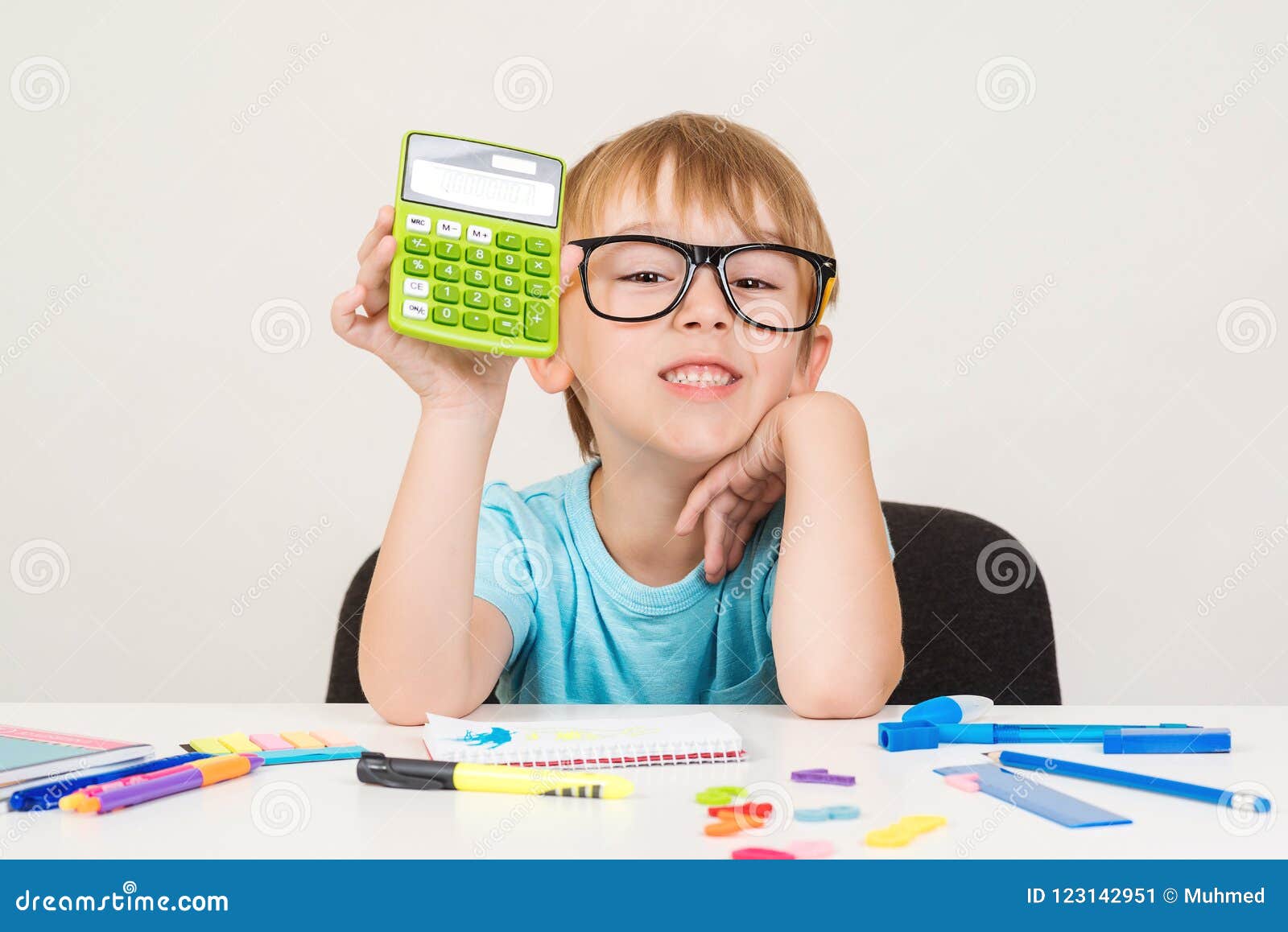 boy doing math homework