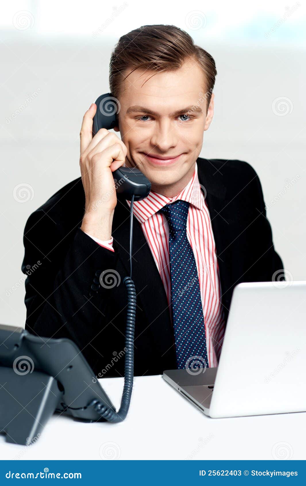 Smart Businessman Communicating on Phone Stock Image - Image of call ...