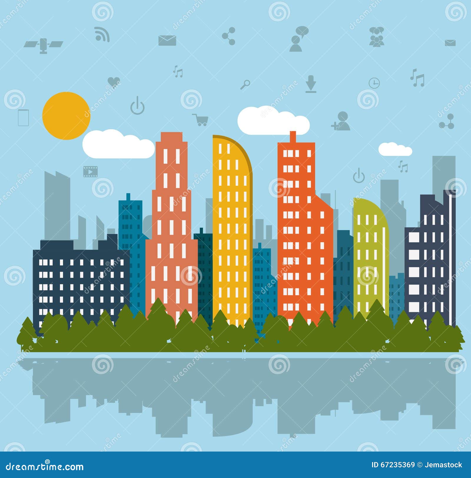 Smart city design stock illustration. Illustration of office - 67235369