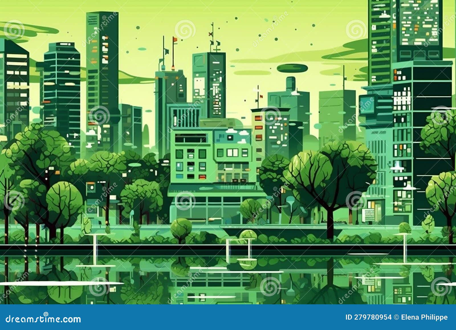 Smart City Wifi and City Scape, Network Connection Concept, Modern City