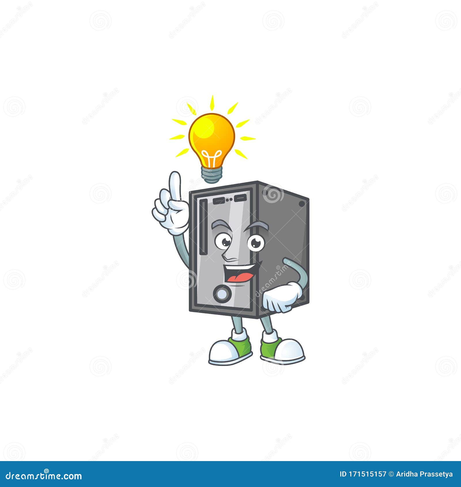 Smart CPU Cartoon Character Has an Idea Stock Vector Illustration of