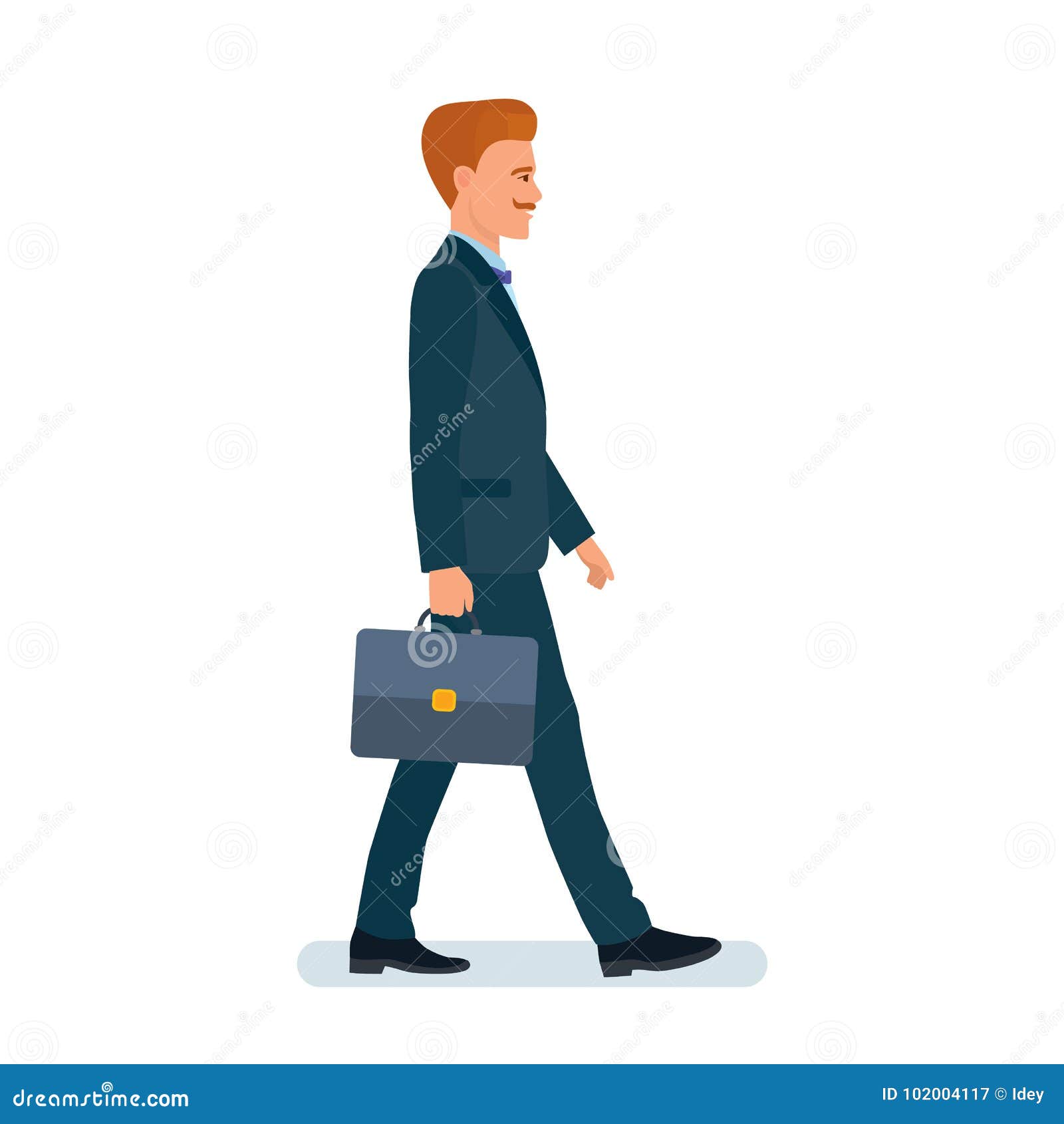 Man, Businessman, in Business Suit, Goes with Briefcase in Hand. Stock  Vector - Illustration of fashion, gothic: 102004117