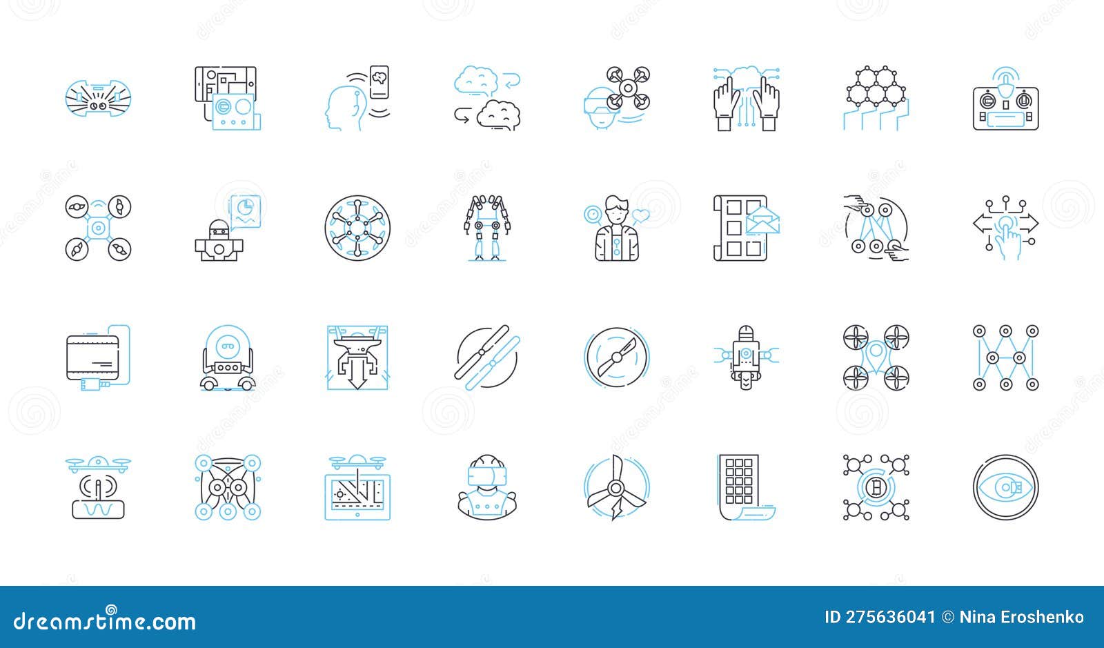 smart dispatch linear icons set. efficiency, automation, optimization, speed, coordination, real-time, integration line