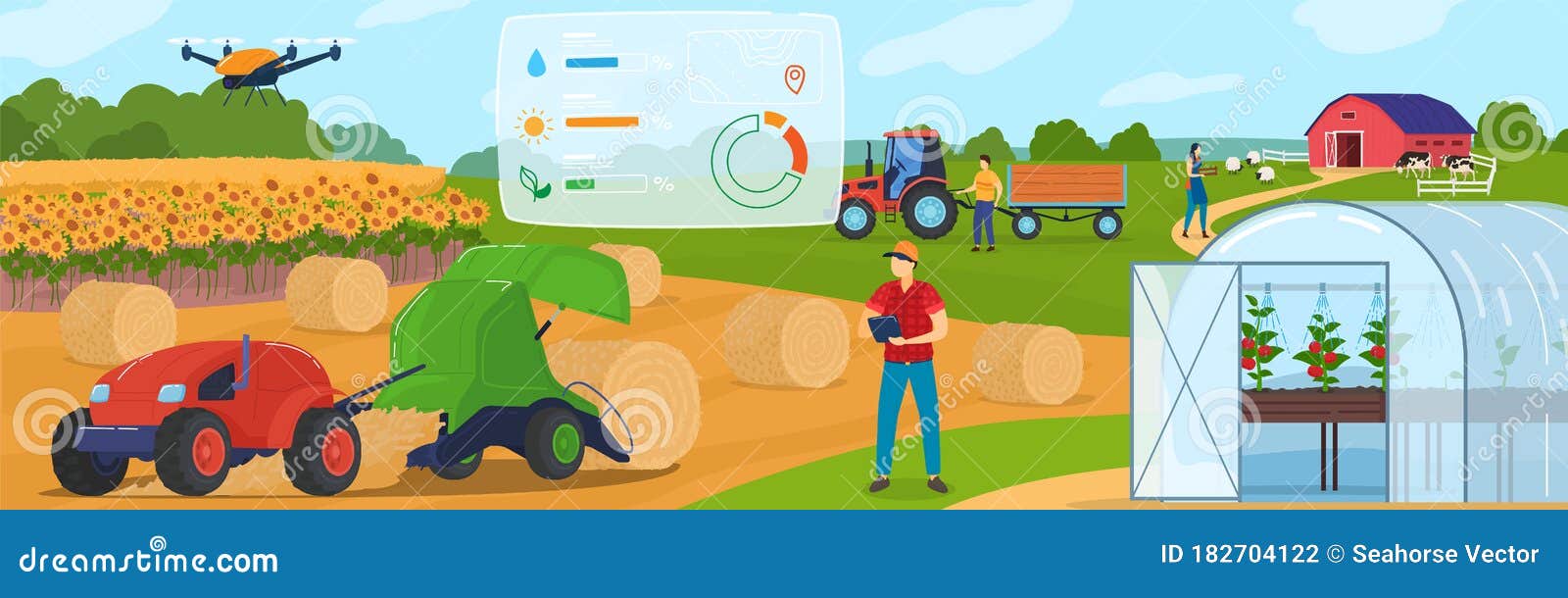 Smart Farming, Farm Agriculture Technology and Control Systems, Internet of Things Cartoon Vector Illustration. Stock Vector - Illustration of growing, innovation: 182704122 Smart Farming, Farm Agriculture Technology and Control Systems, Internet of Things Cartoon Vector Illustration. Stock Vector - Illustration of growing, innovation: 182704122