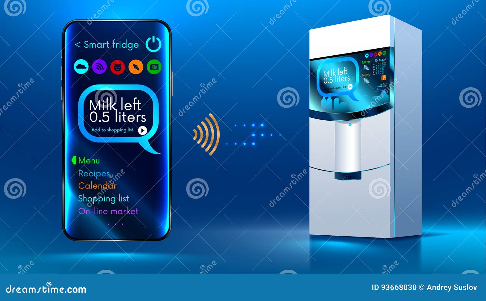 Smart fridge iot stock vector. Illustration of concept Circuit Diagram