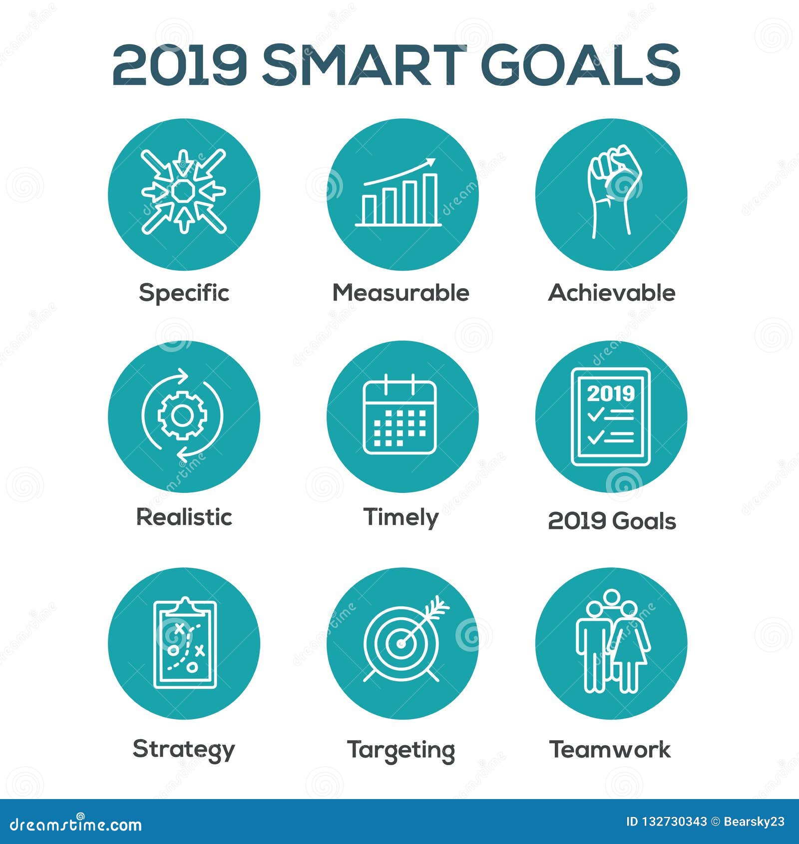 2019 SMART Goals Vector Graphic With Smart Goal Keywords