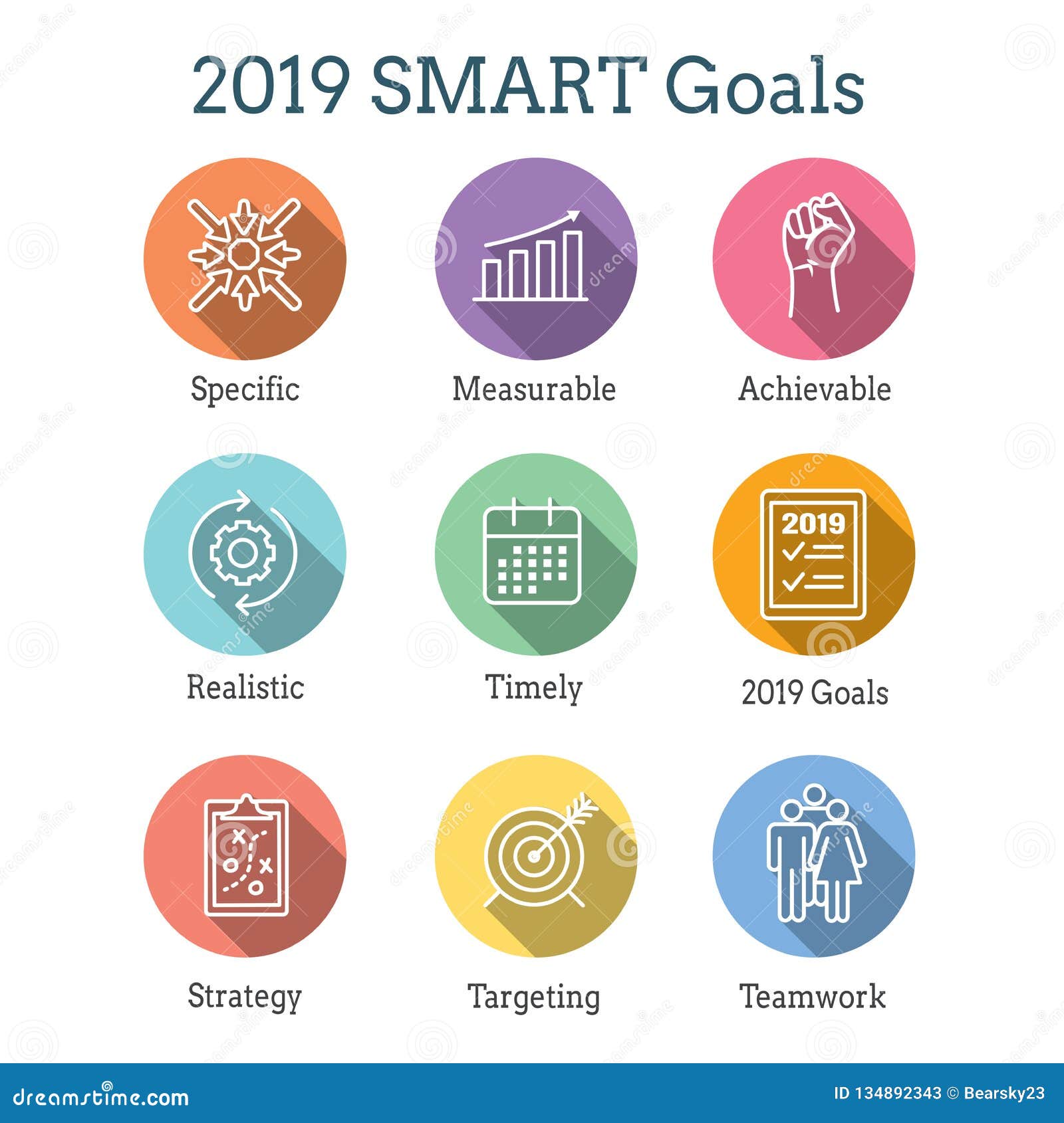 2019 SMART Goals Vector Graphic With Smart Goal Keywords
