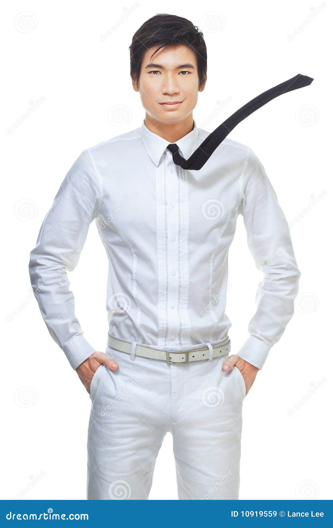 Smart, Handsome Chinese Businessman in White Stock Image Image of