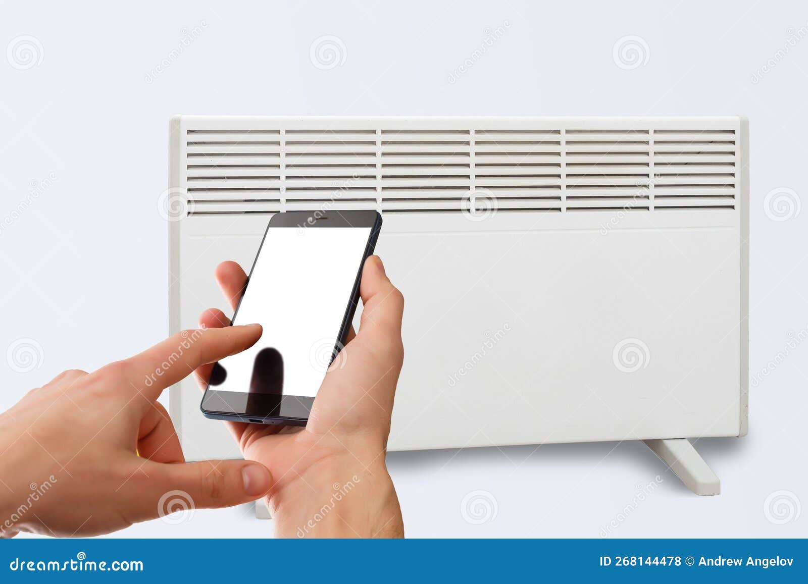 Smart Heater Con Control by Phone App. Smart Home with the Smart