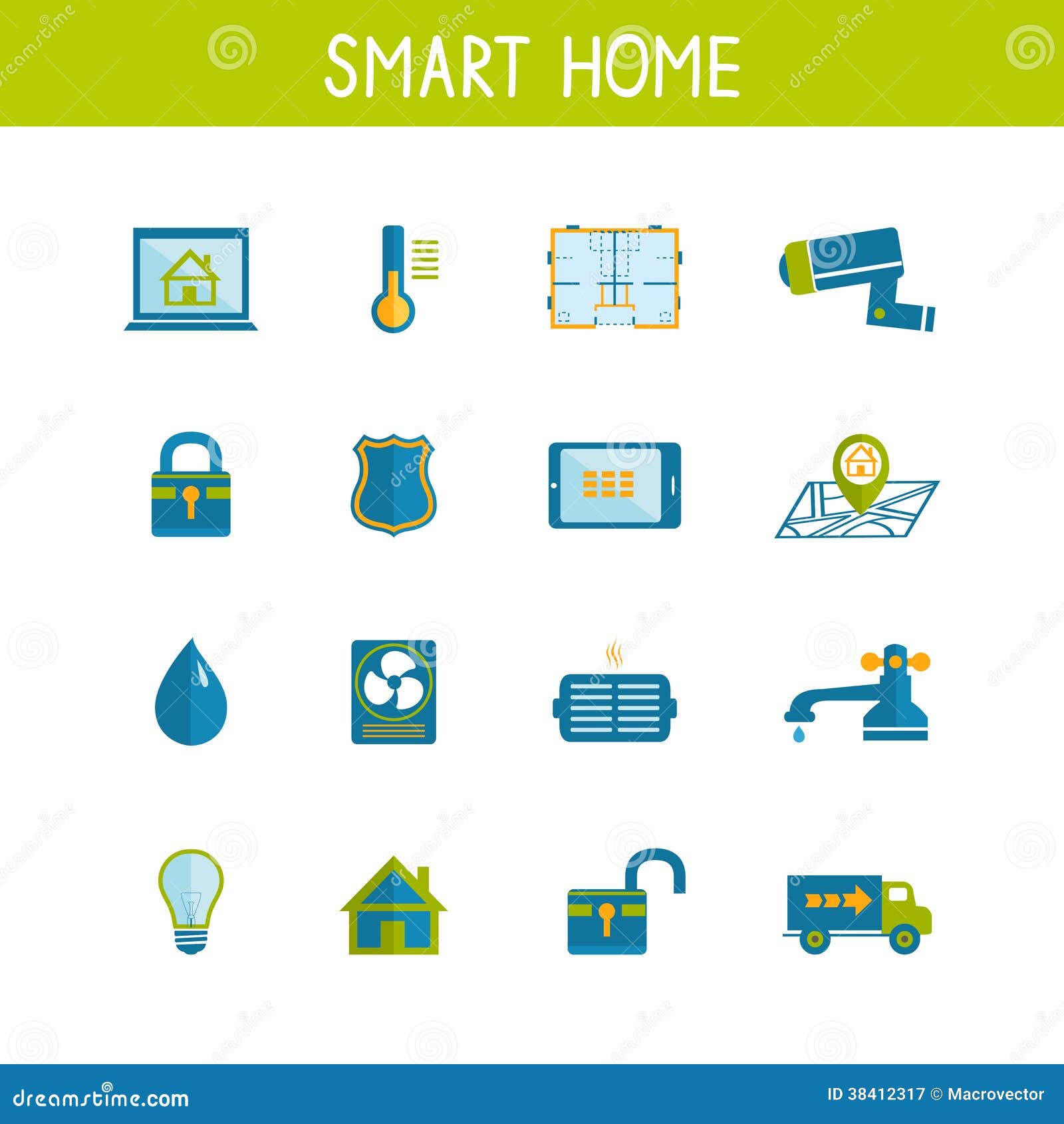 Download Smart Home Automation Technology Icons Set Stock Vector ...